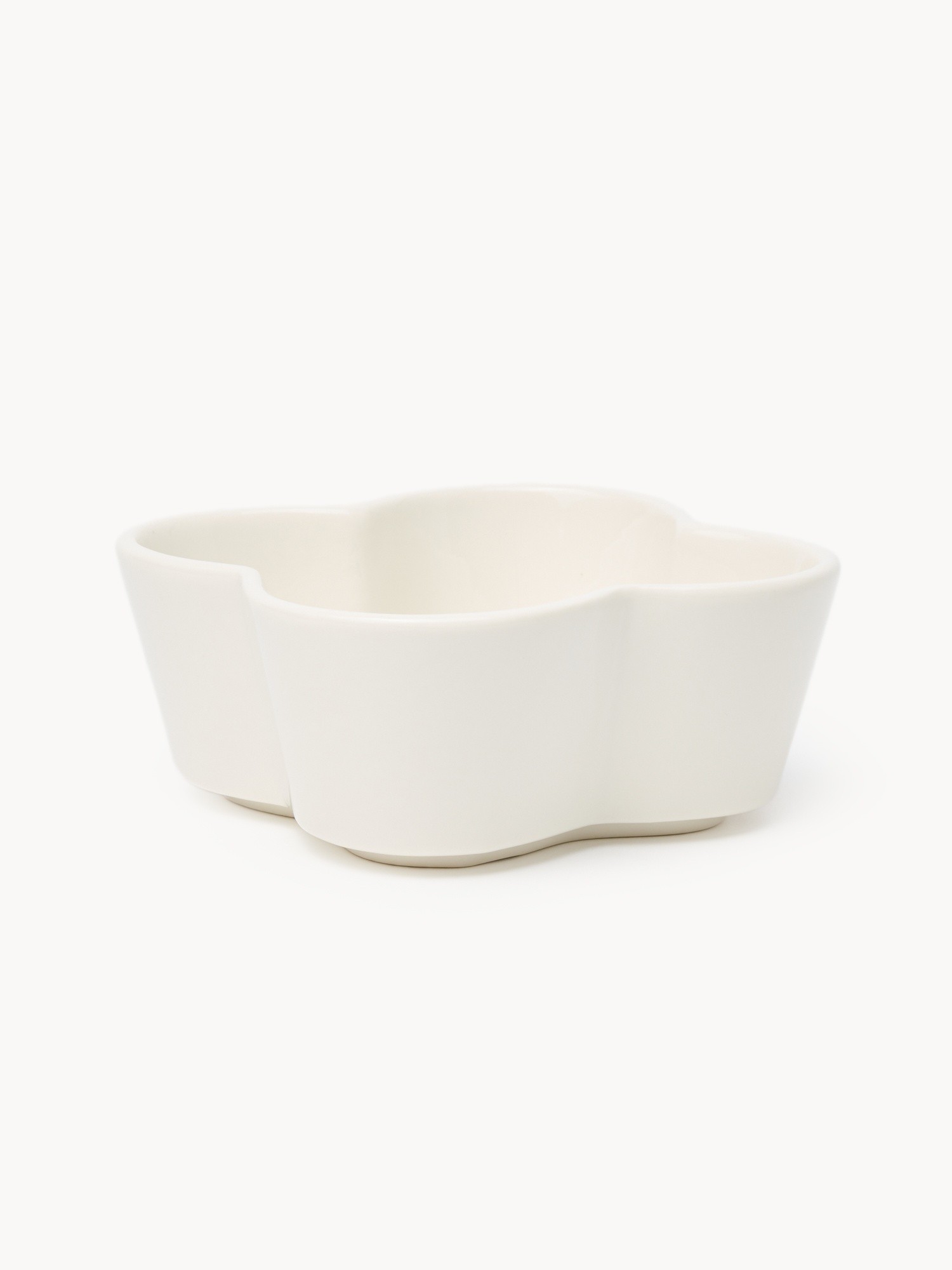 Coppetta in ceramica a fiore, Bianco, large image number 0