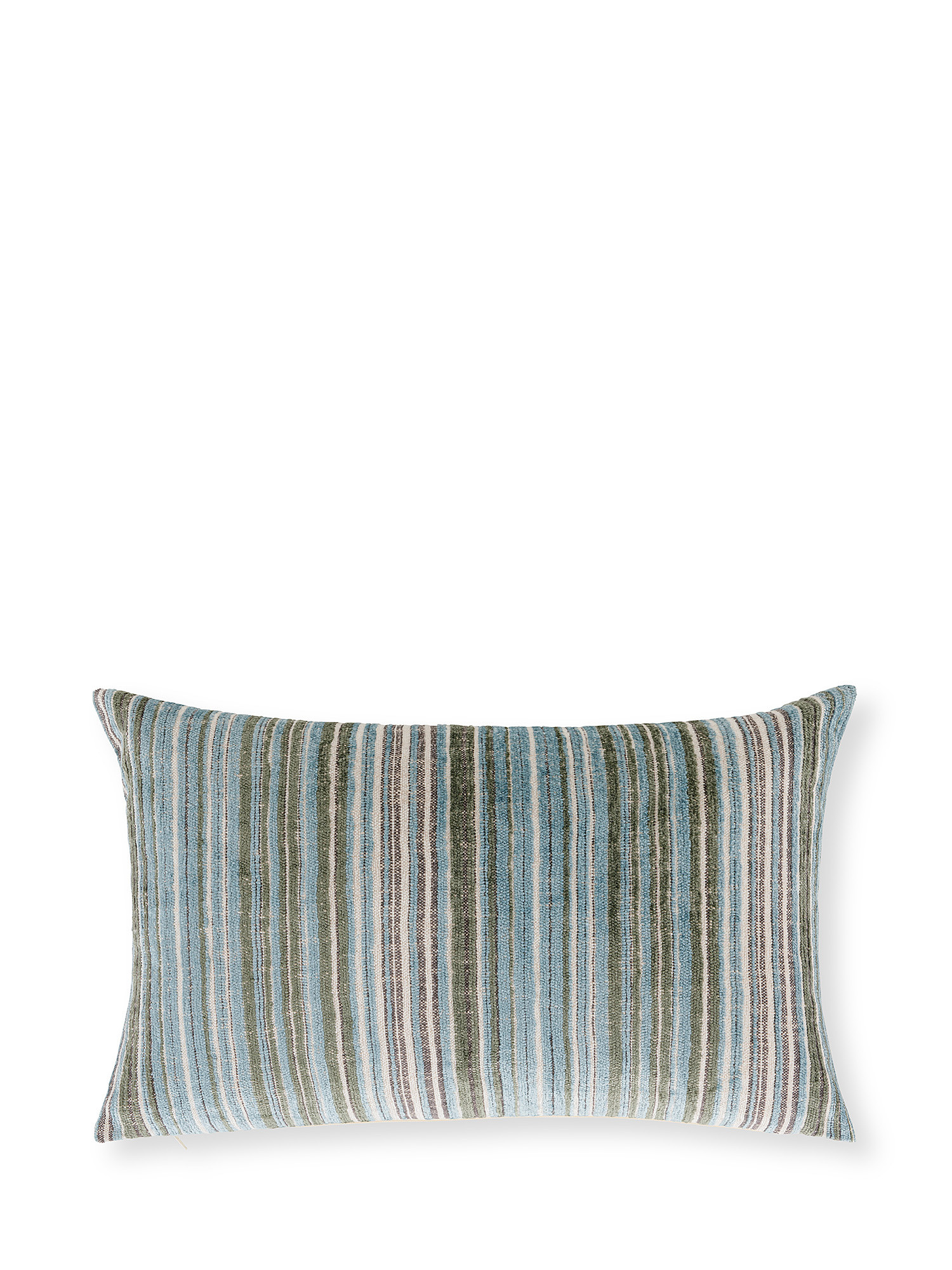 Striped jacquard chenille cushion 35x55cm, Light Blue, large image number 0