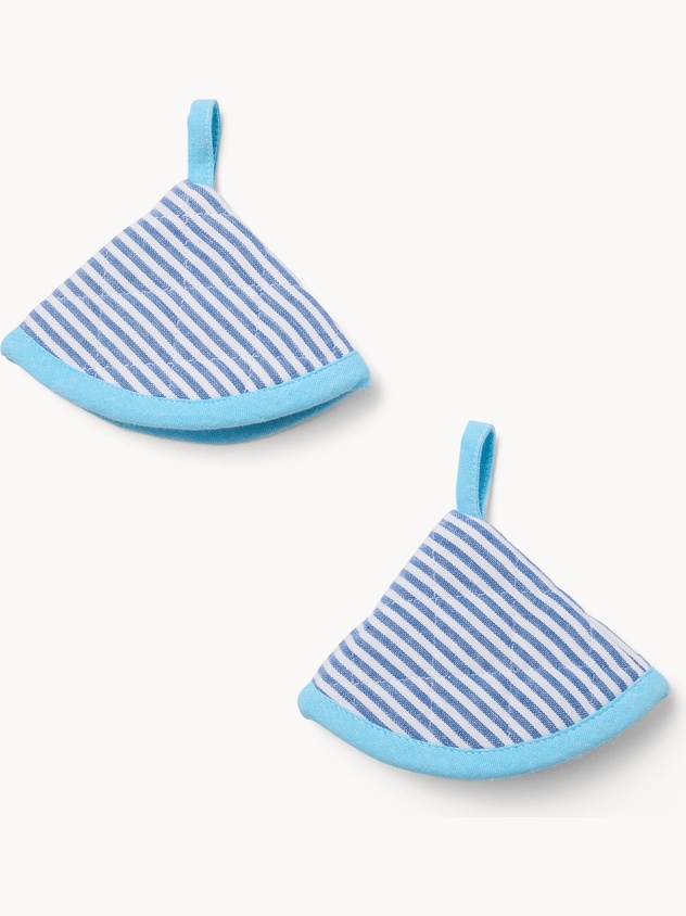 Set of 2 striped cotton pot holders - Introductory price