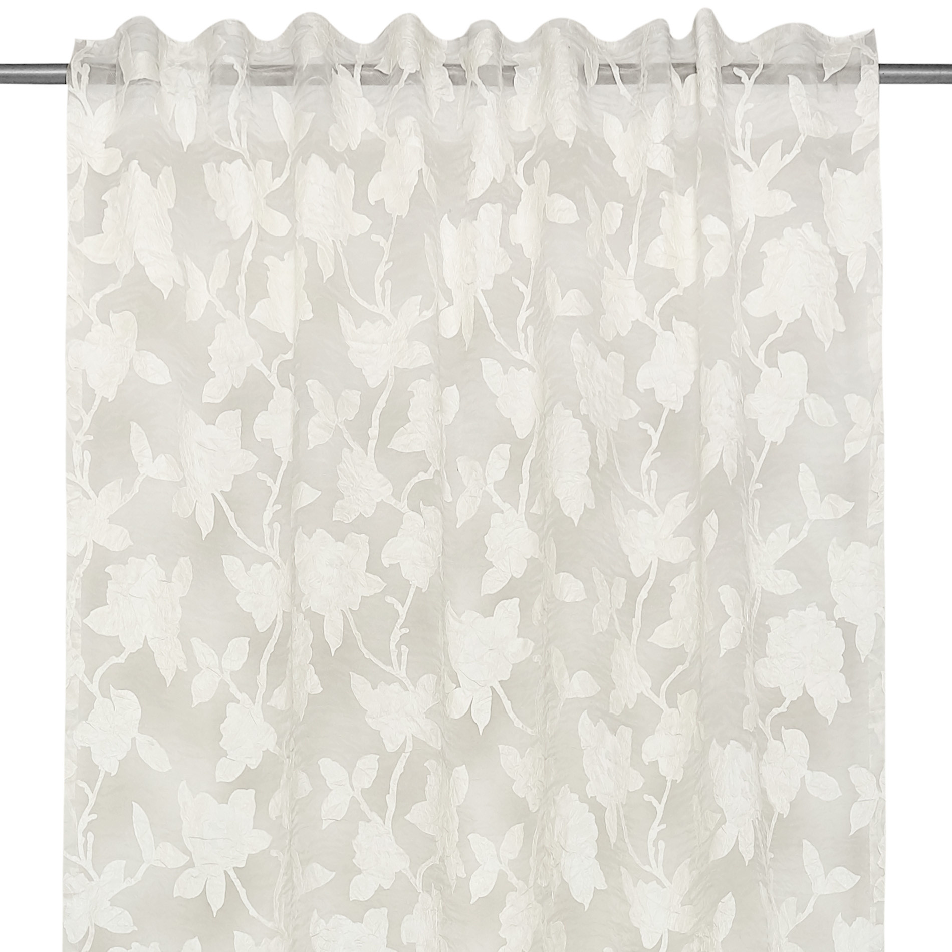 Tenda stampa rose devore, Bianco, large image number 3