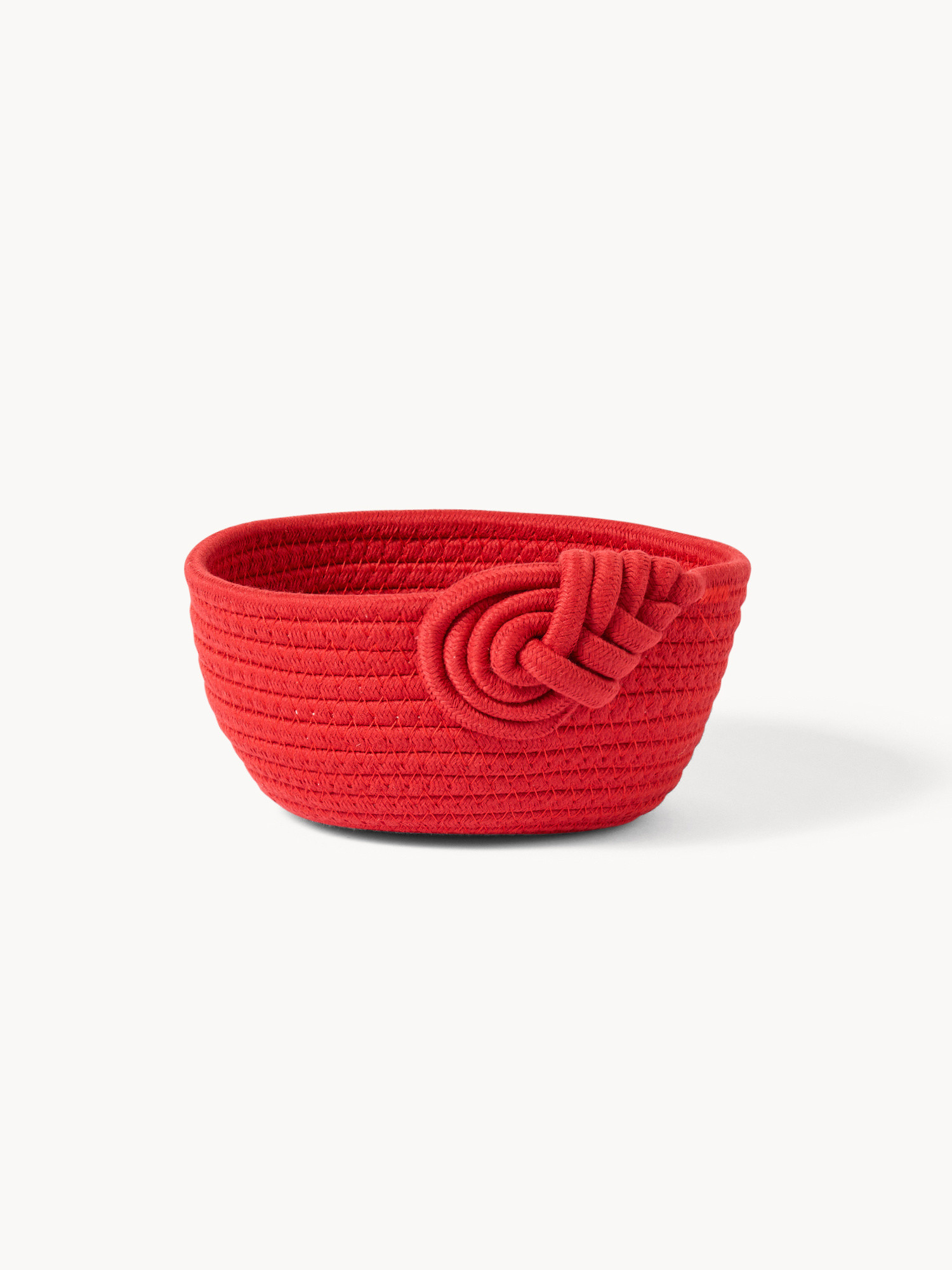 Basket with woven detail, Red, large image number 0