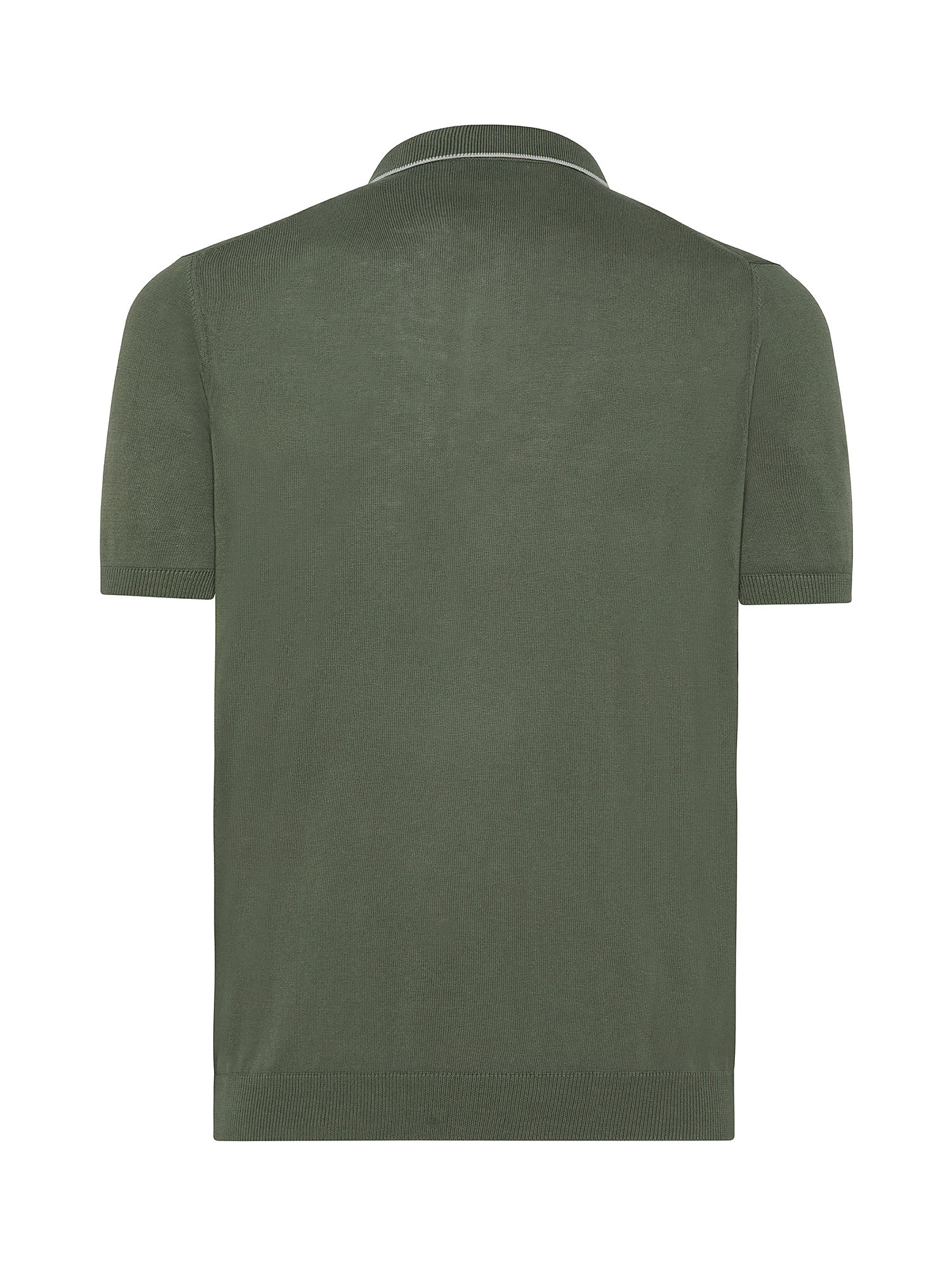 Luca D'Altieri - Cotton crepe polo shirt, Green, large image number 1