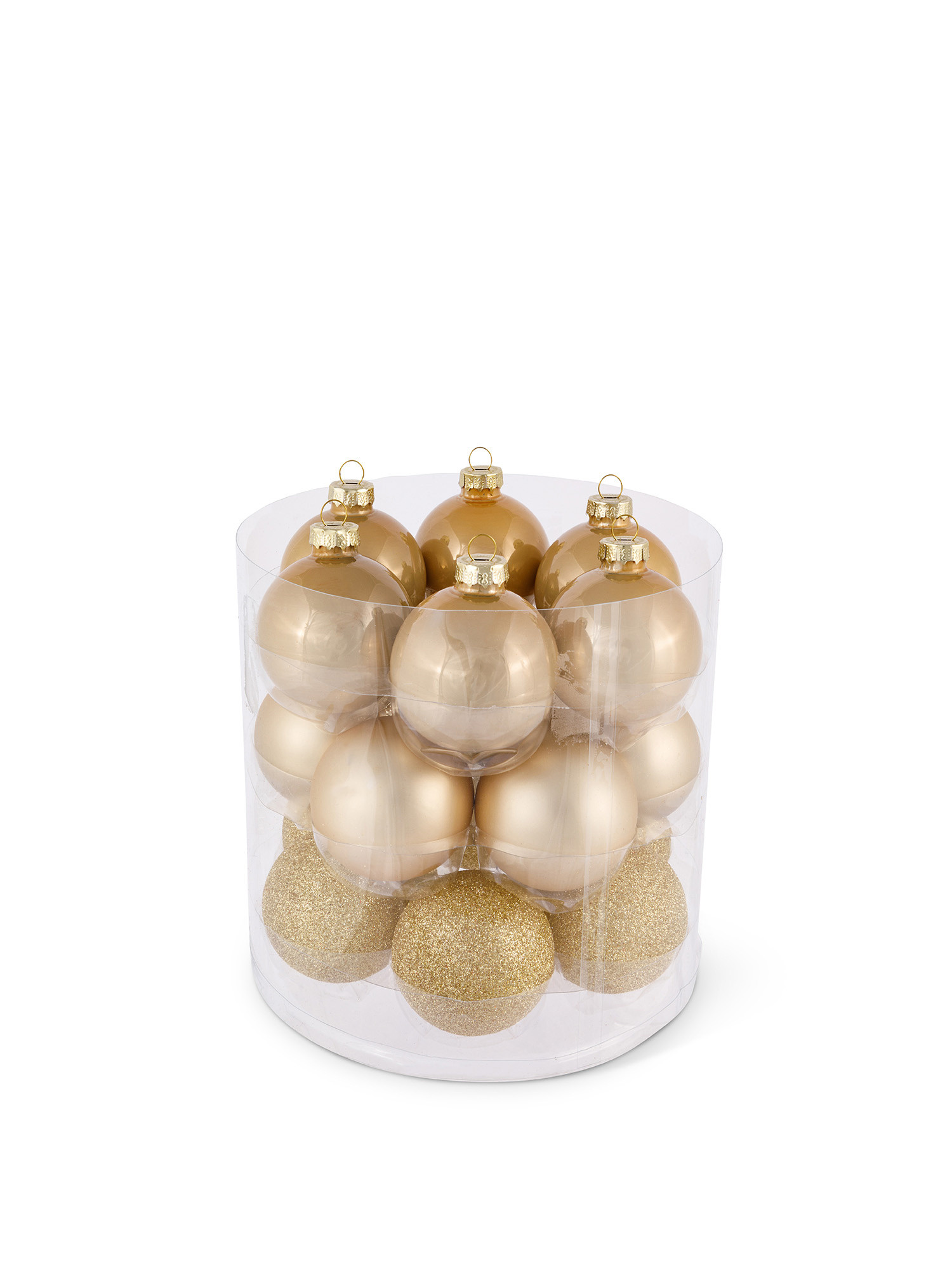 Set of 18 glass spheres, Gold, large image number 0