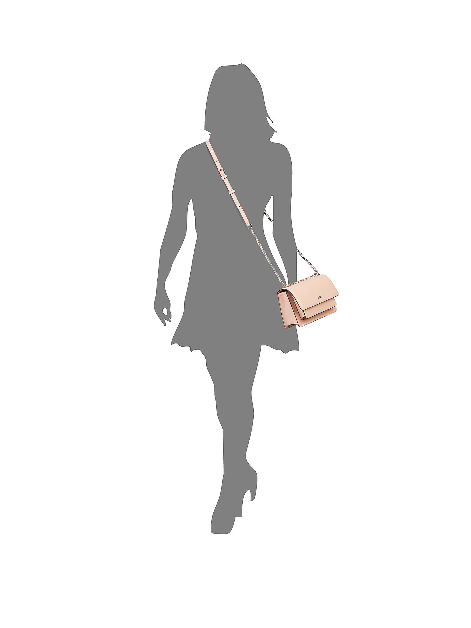 Dkny - Flap shoulder bag with logo, Light Pink, large image number 5