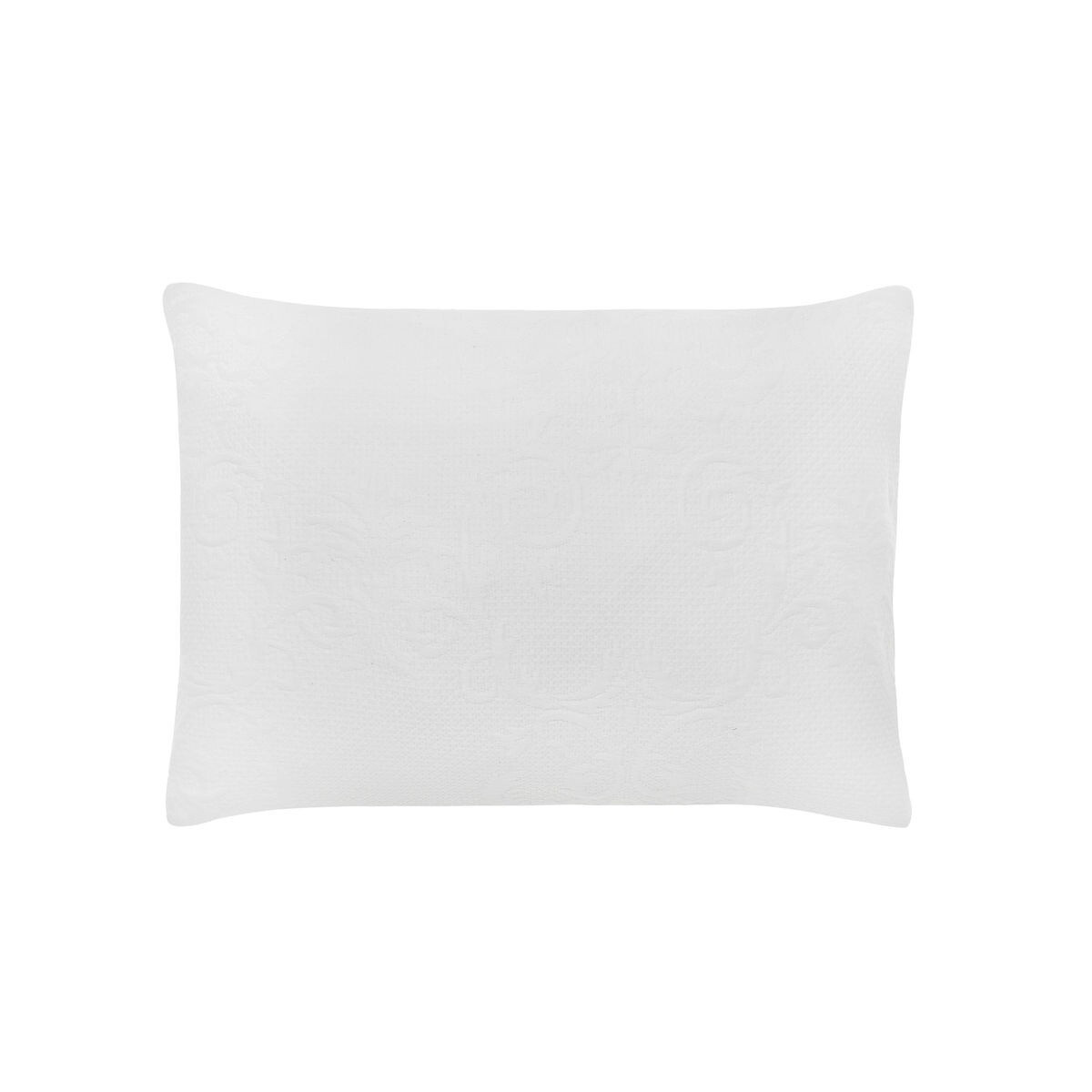 Portofino solid colour rectangular cushion with jacquard design, White, large image number 0