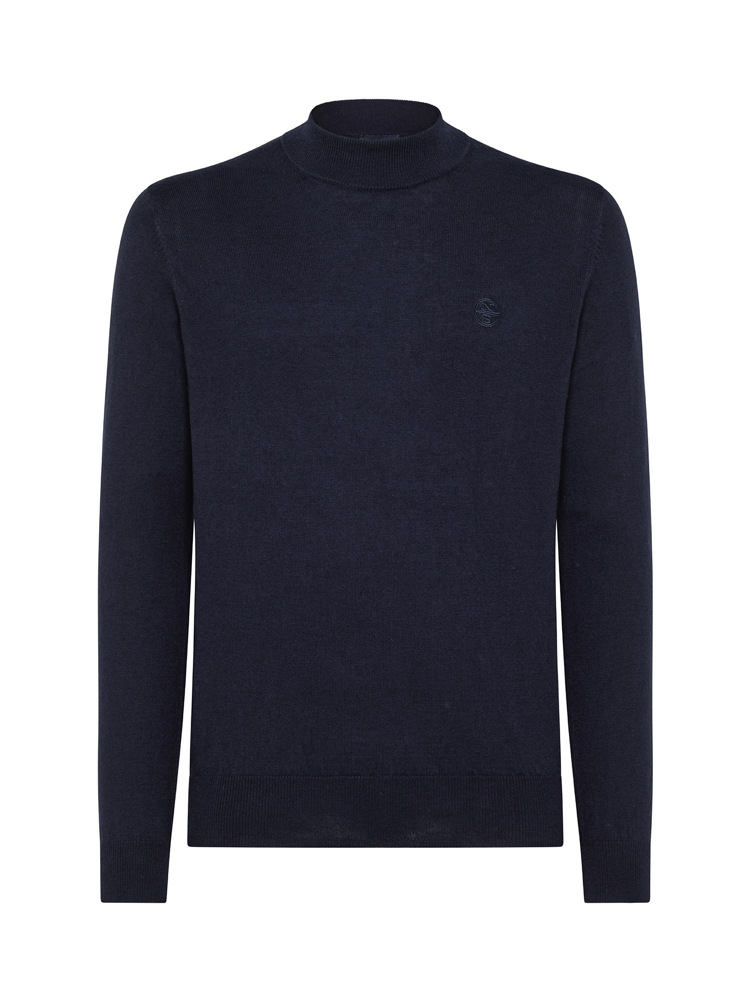 Sweater in cotton and wool blend, Blue, large image number 0