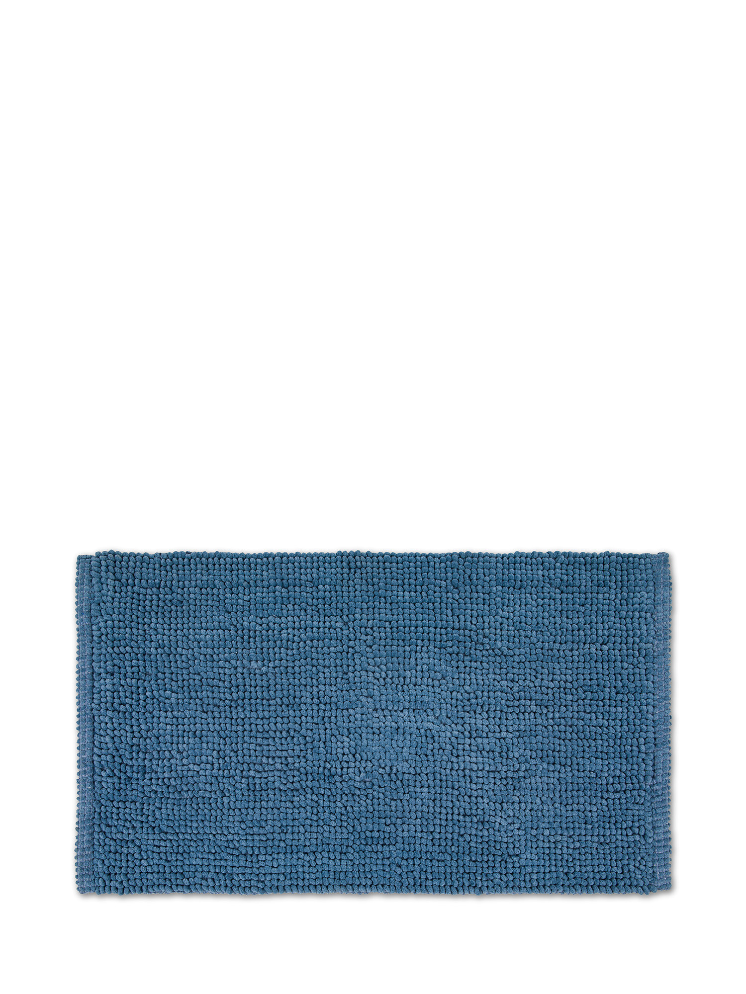 Shaggy effect chenille bathroom rug, Blue, large image number 0