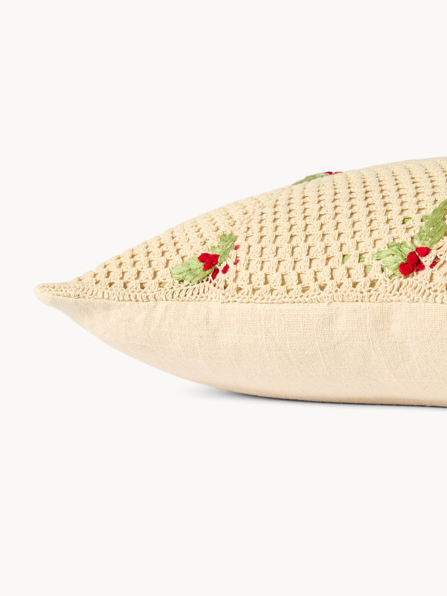 Cuscino 35x50 crochet agrifoglio, Bianco, large image number 2