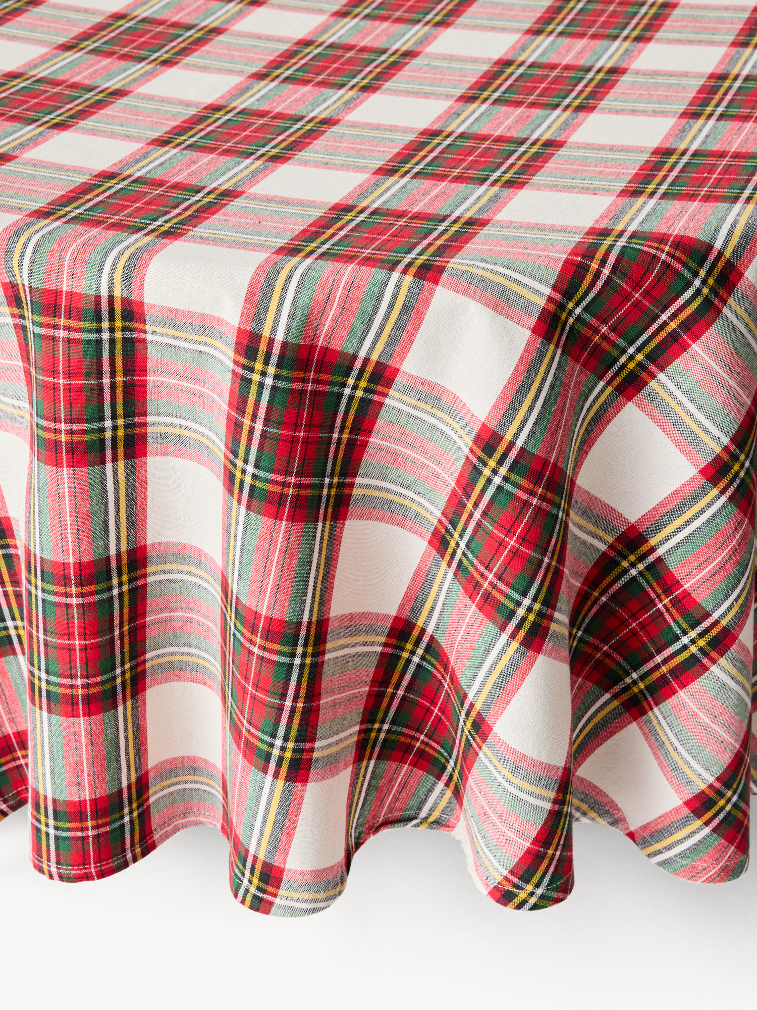 Tovaglia rotonda tartan in puro cotone tinto filo, Multicolor, large image number 0