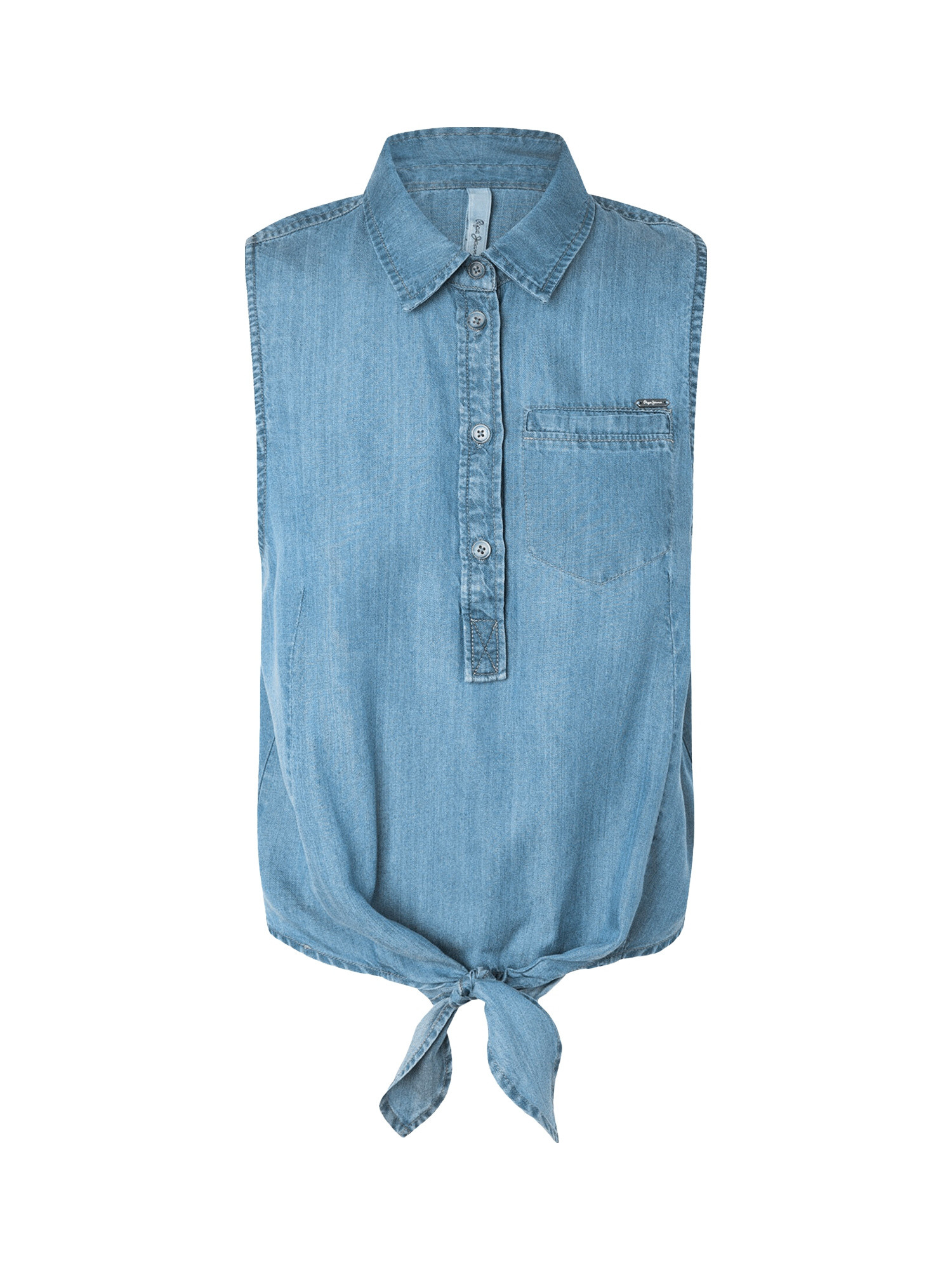 Pepe Jeans - Regular fit sleeveless shirt, Denim, large image number 0