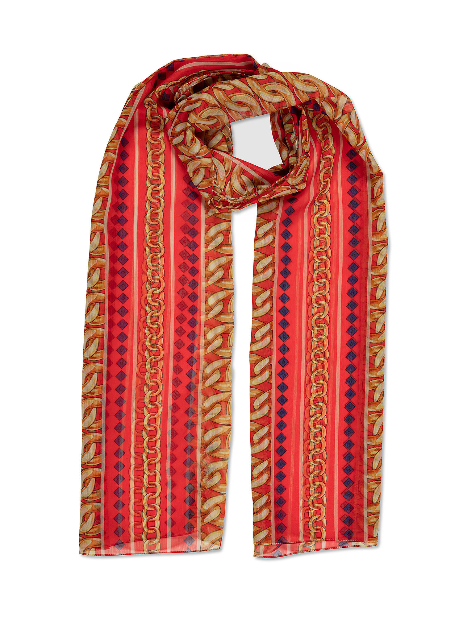 Scarf with print, Red, large image number 0