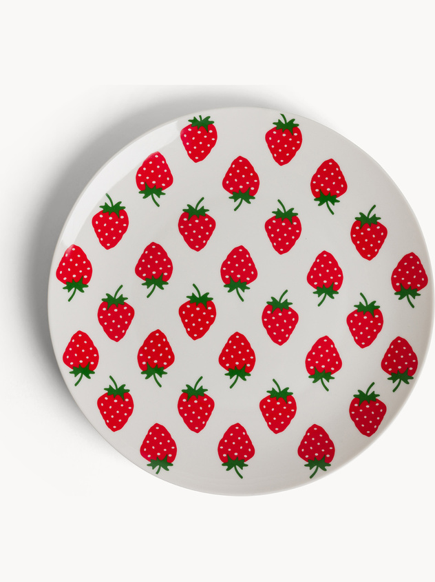 New bone china serving plate with strawberry motif