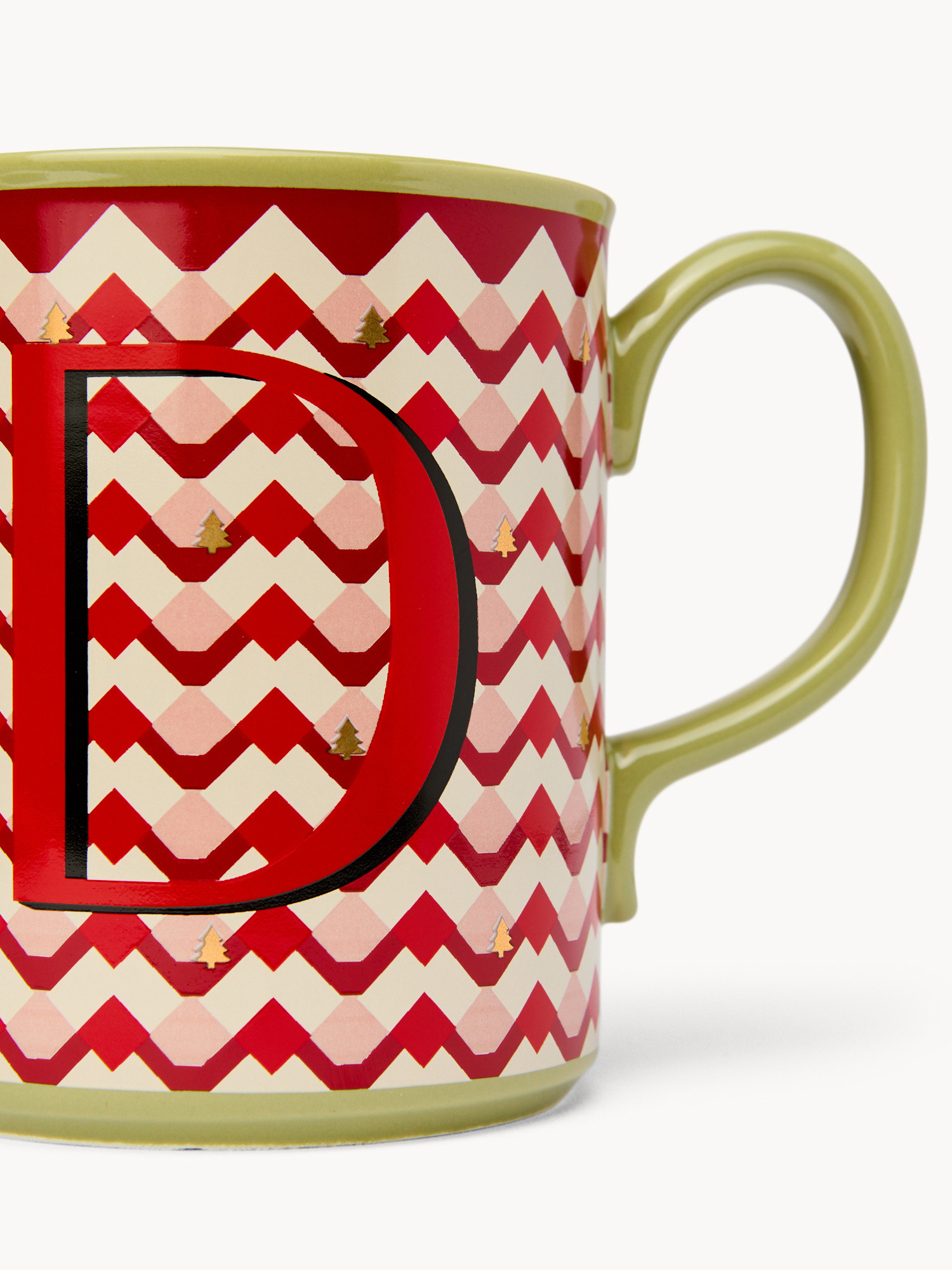 Ceramic mug letter D, Red, large image number 1