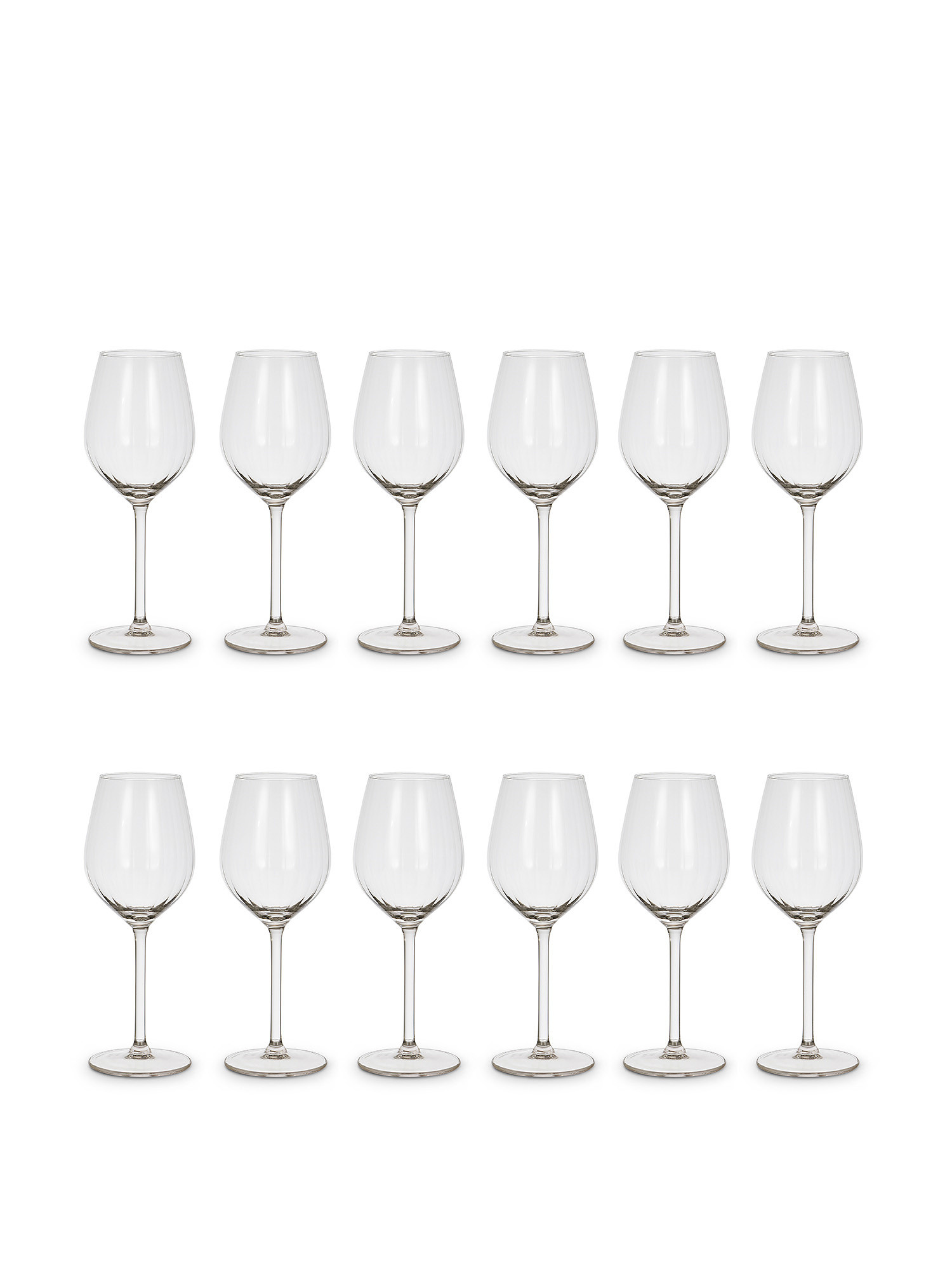 Set of 12 Plissé glass glasses, Transparent, large image number 0