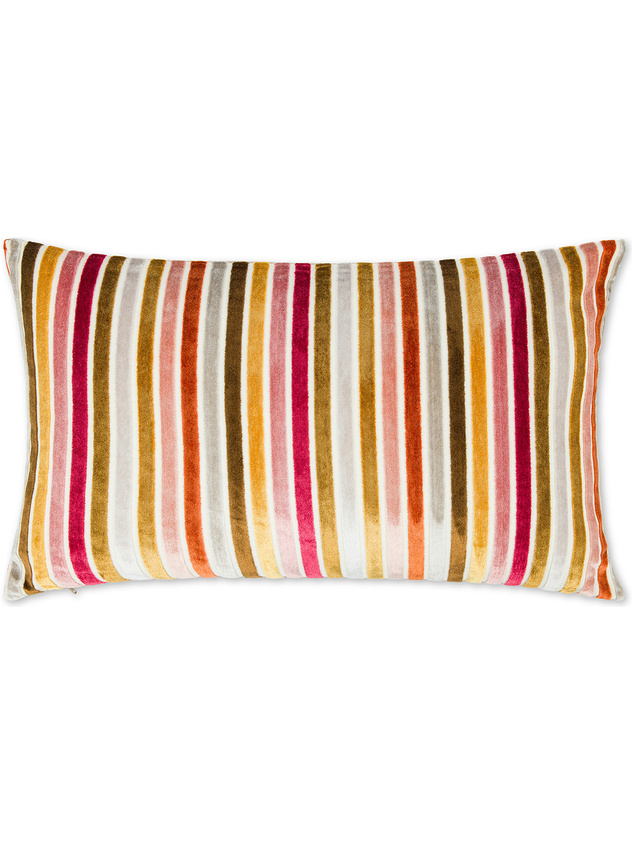 Cuscino 35x55 cm in velluto jacquard a righe