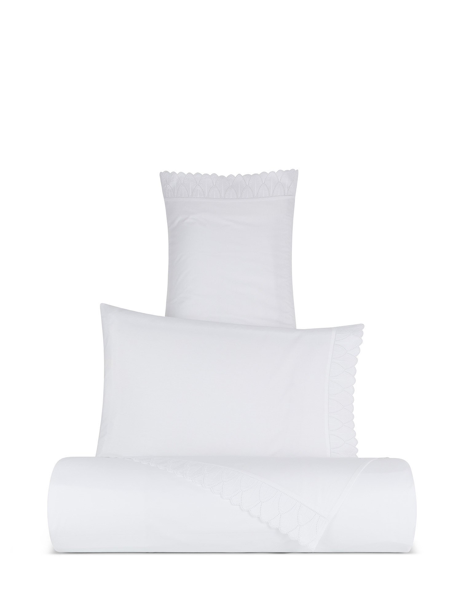 Pillowcase in fine cotton percale Portofino, White, large image number 2