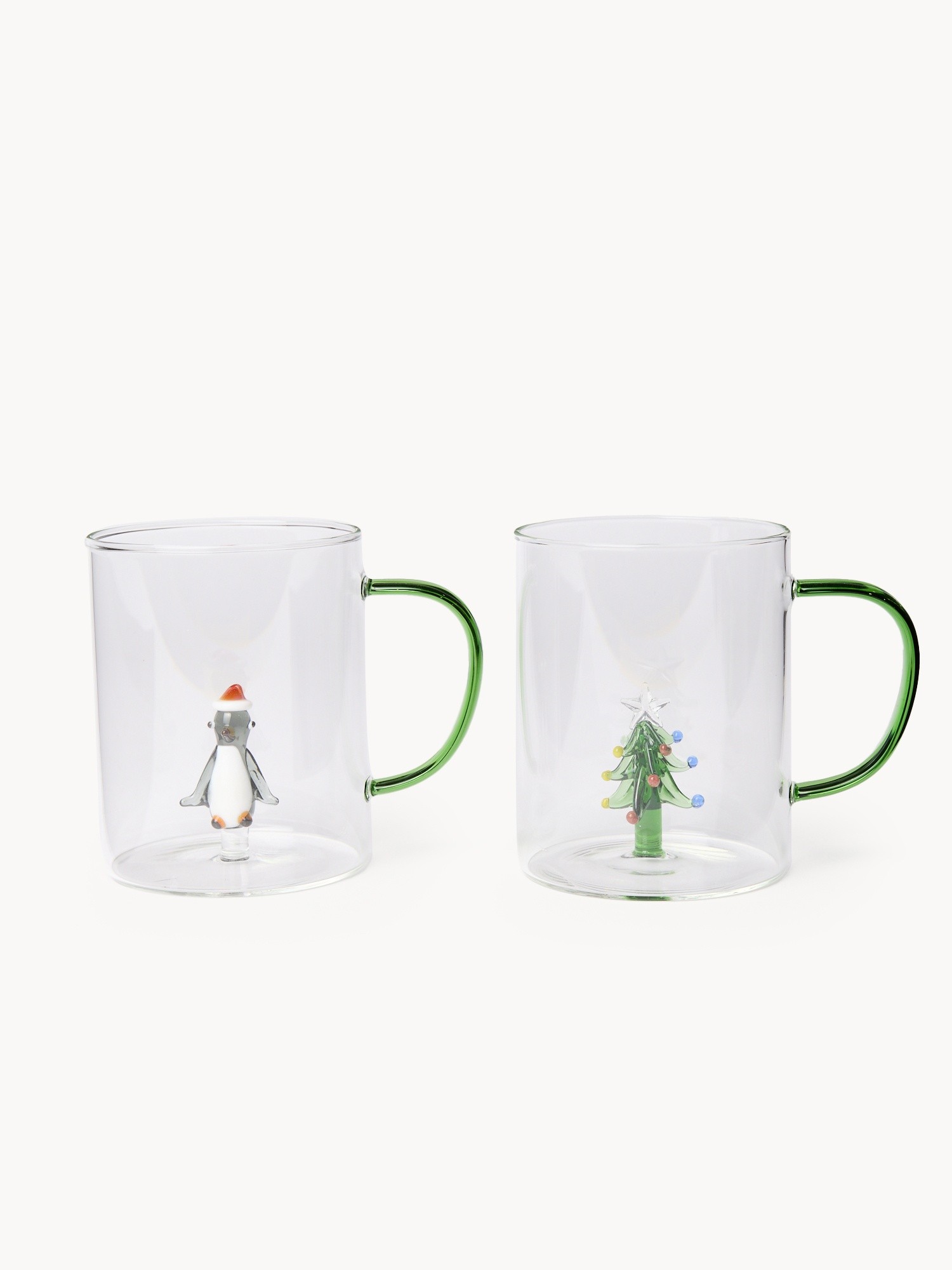 Borosilicate glass mug with a Christmas detail, Transparent, large image number 0