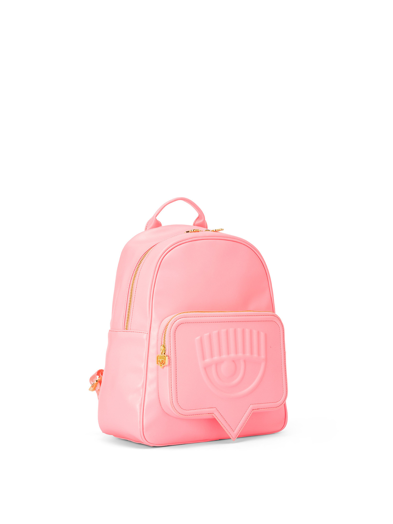 Eco-leather backpack with large pocket, Pink, large image number 1