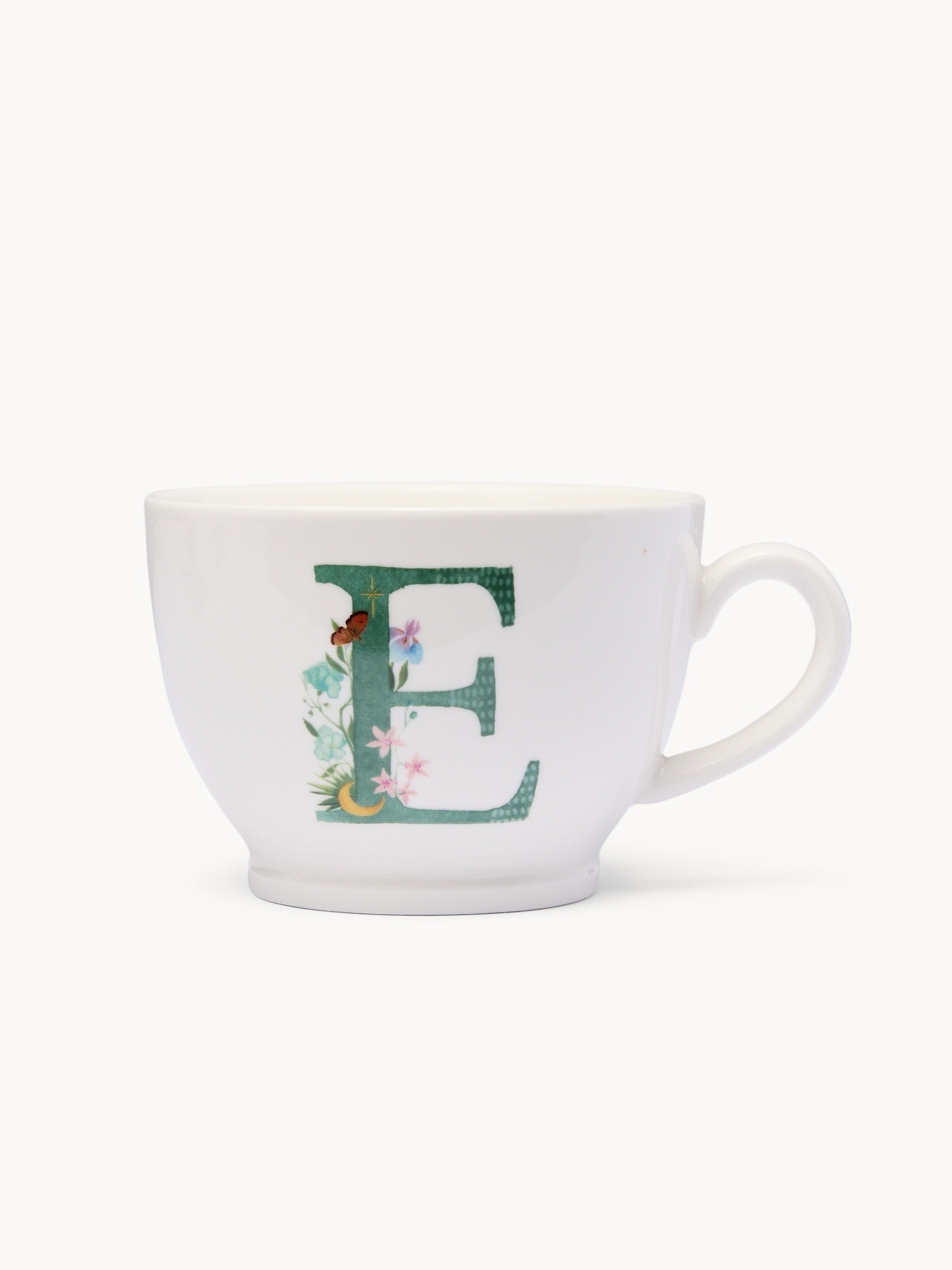 New bone china breakfast mug,letter E, White 1, large image number 0