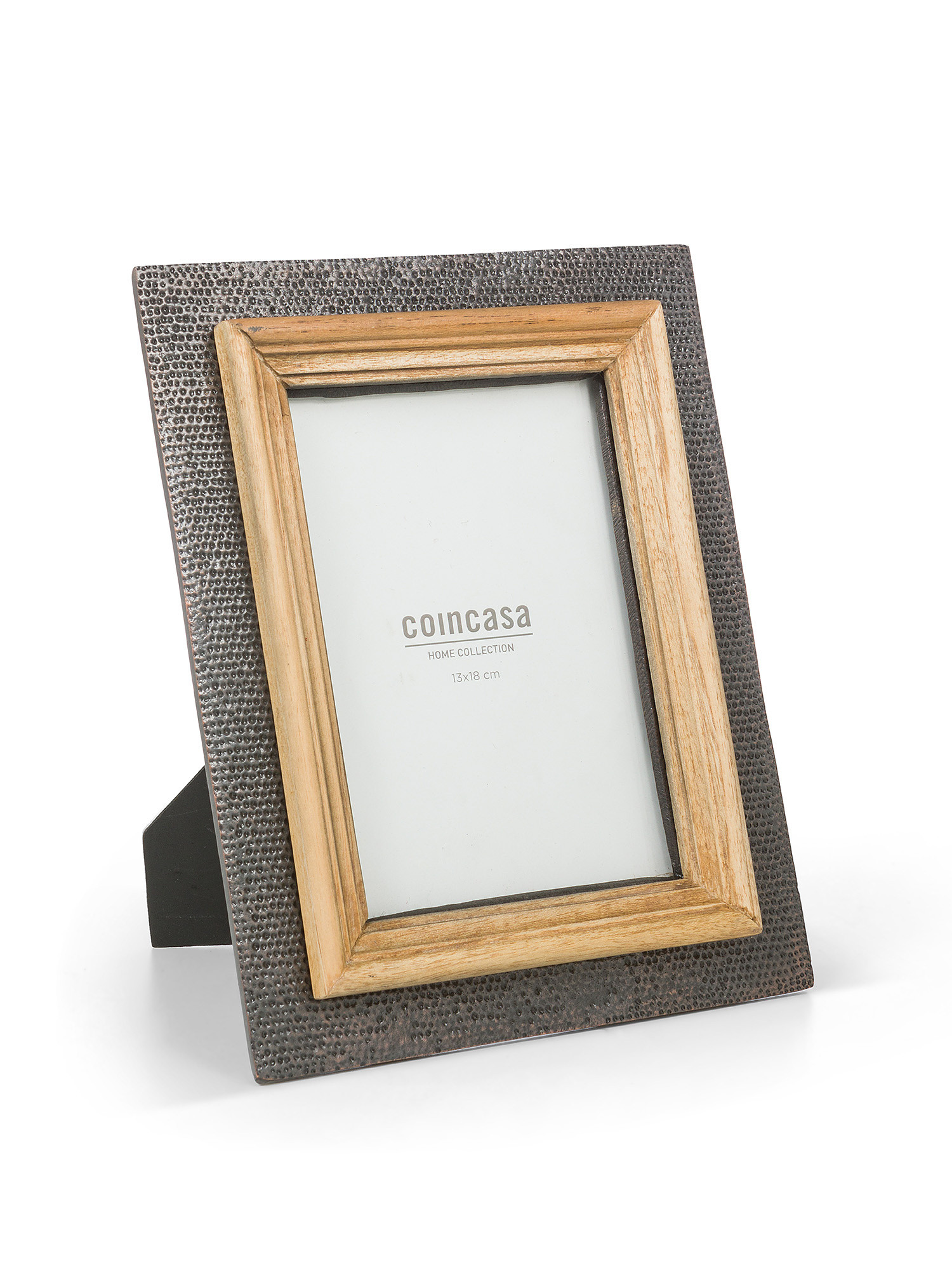 Photo frame with wooden and aluminum frame, Grey, large image number 0