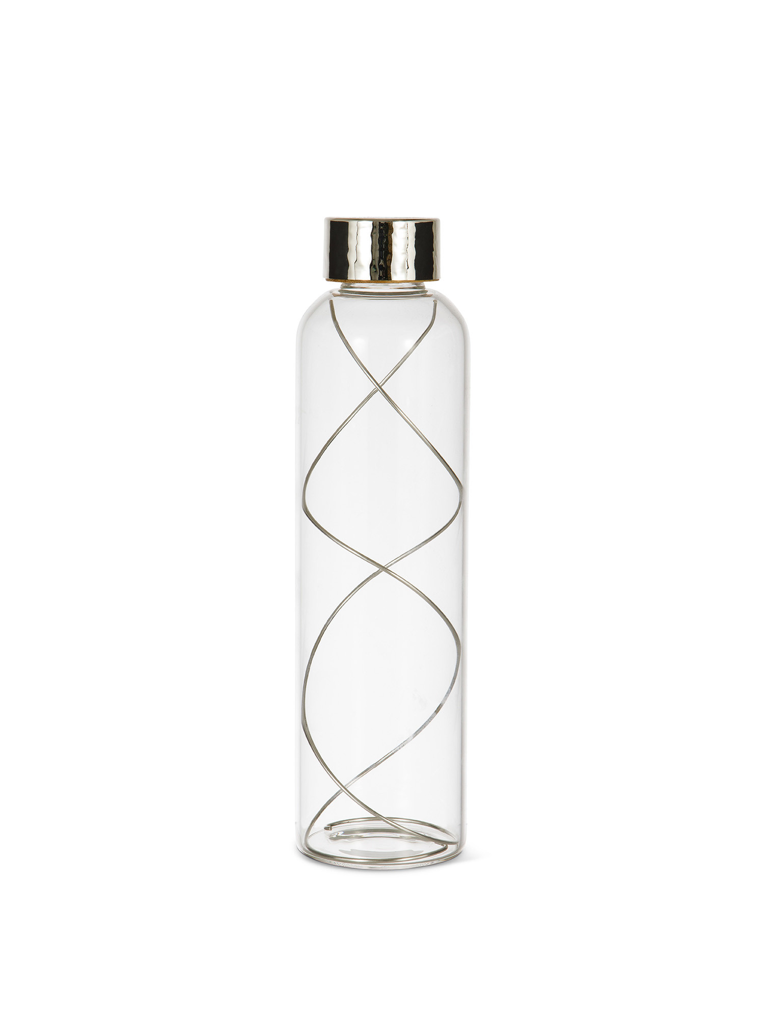 Glass bottle with purifying 925 silver spiral, Silver Grey, large image number 0