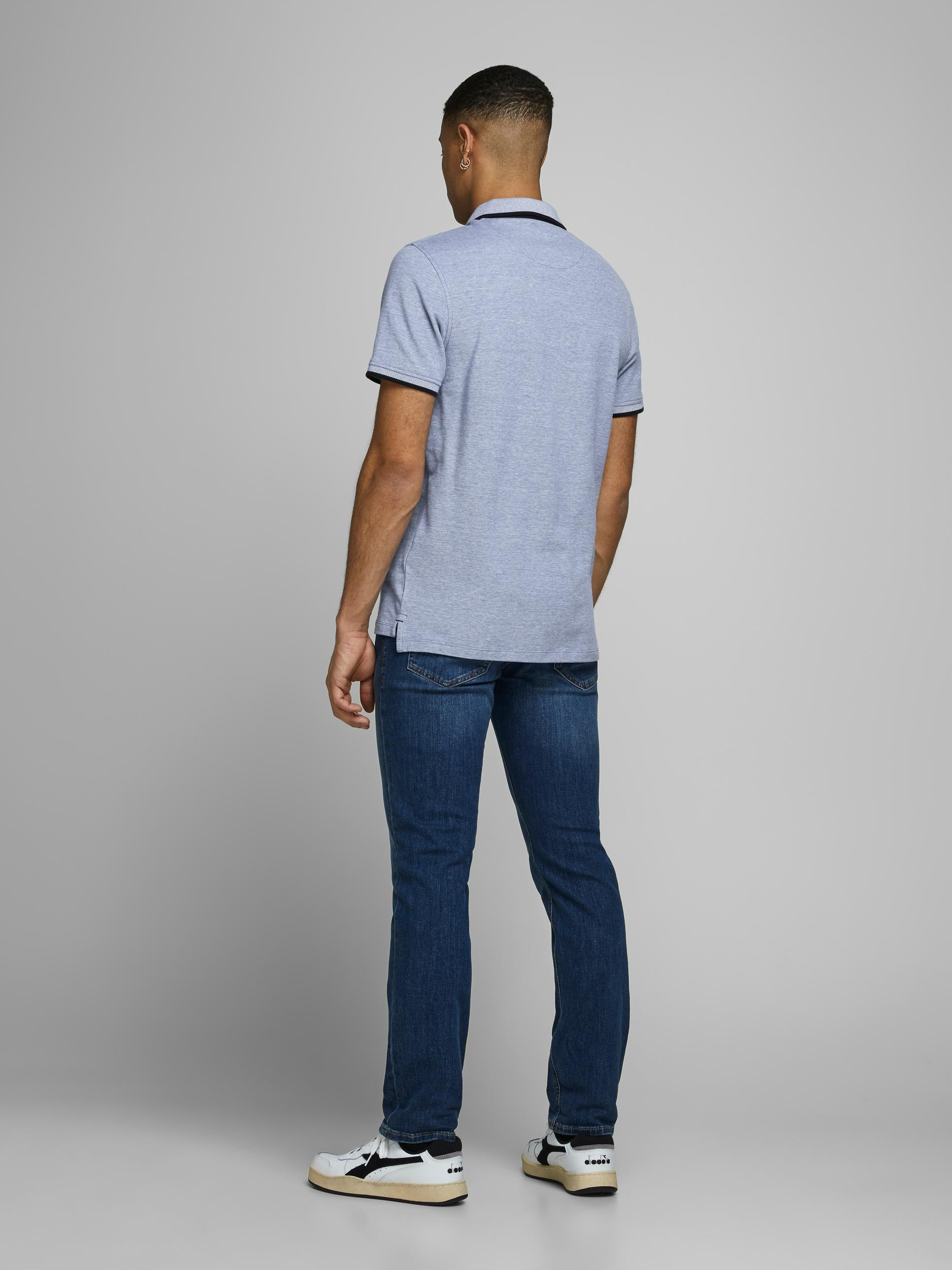 Jack & Jones - Slim fit polo shirt in cotton, Light Blue, large image number 2