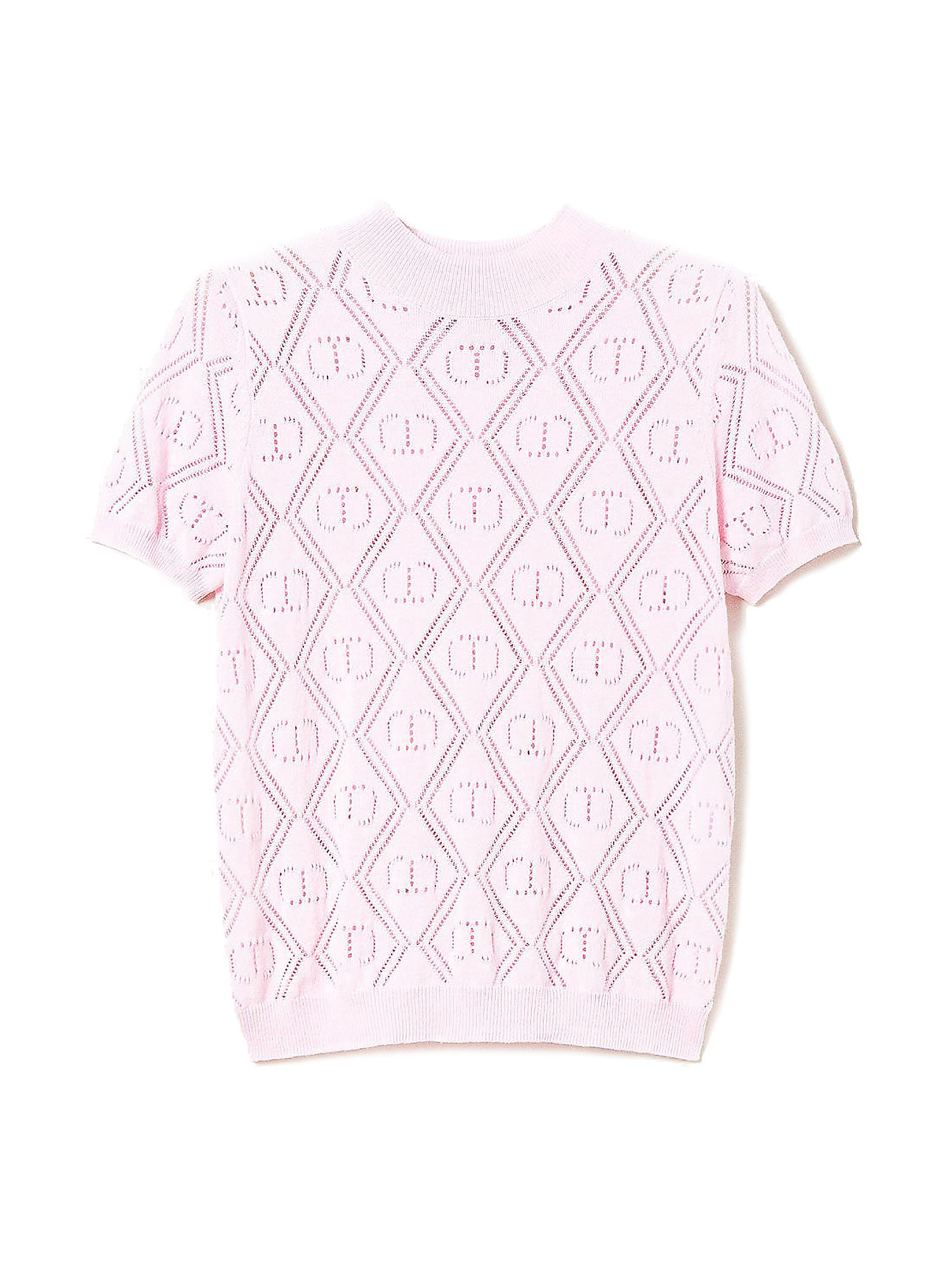 Mock turtleneck sweater with logo, Pink, large image number 0