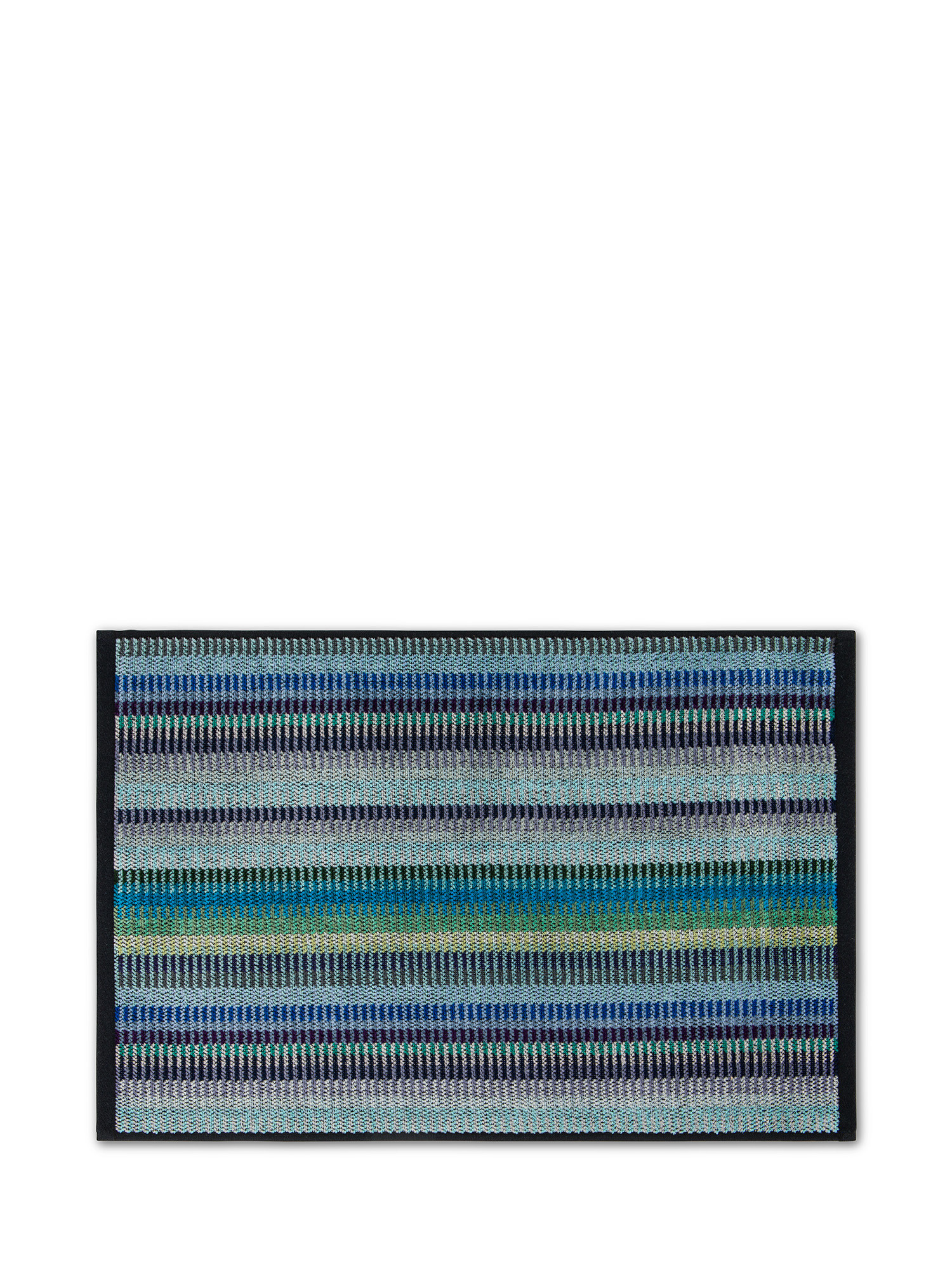 Cotton terry towel with striped pattern, Blue, large image number 1