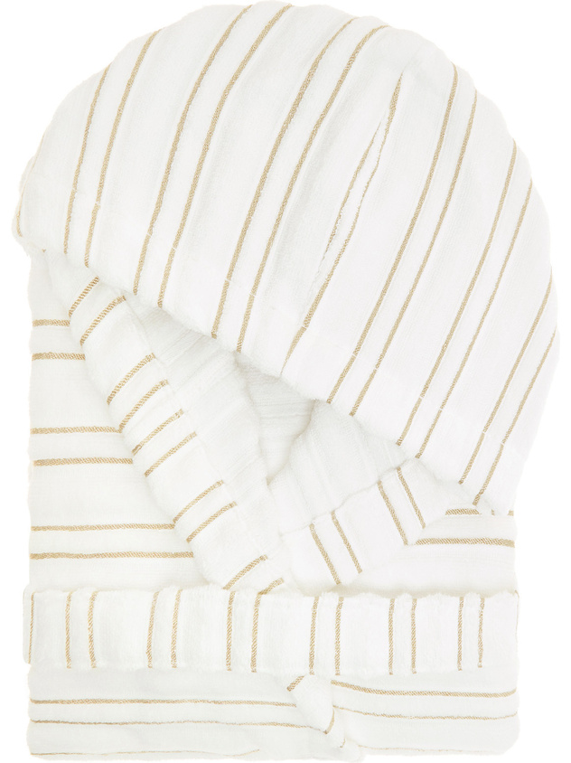 Portofino terry cotton bathrobe with striped pattern