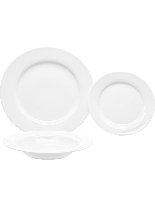 Set 18 piatti porcellana bianca Falda