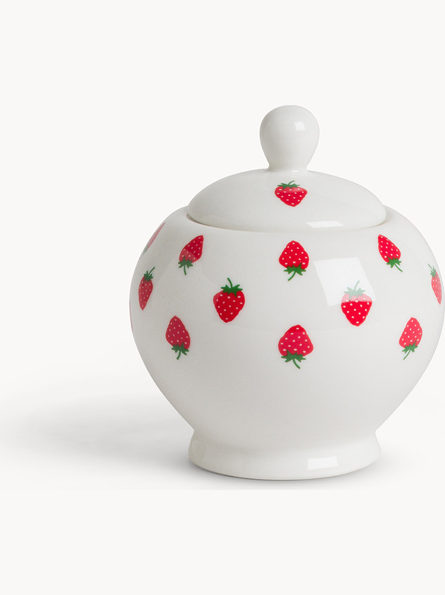 New bone china sugar bowl strawberry motif
