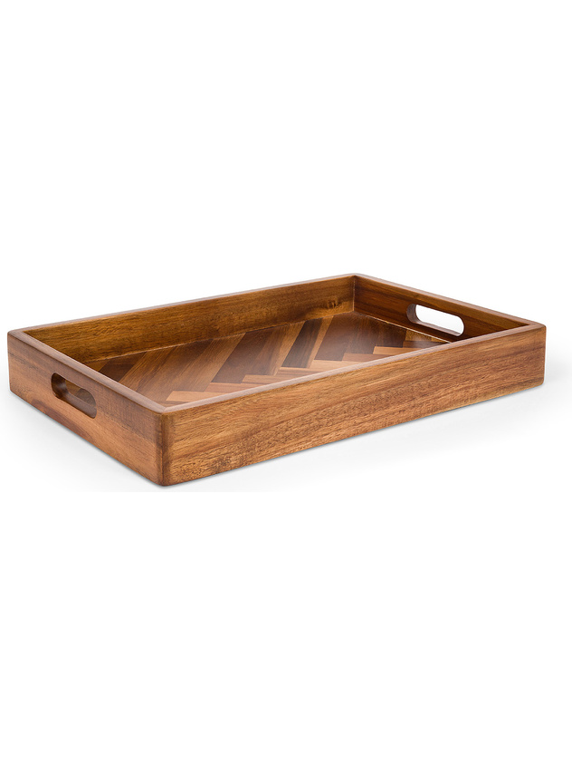 Vassoio rettangolare in legno di acacia