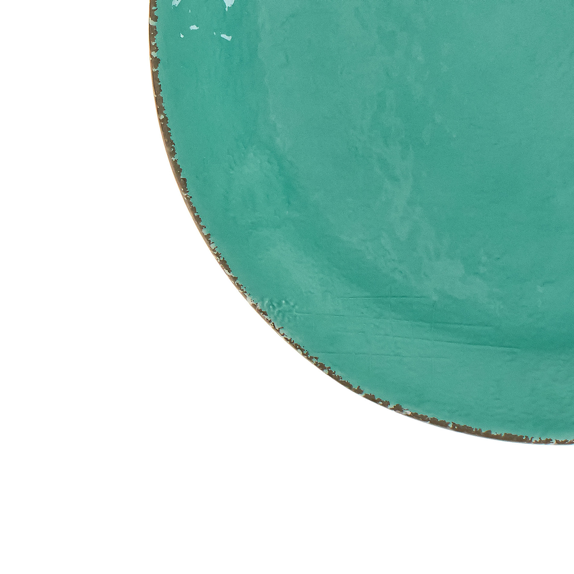 Piatto da portata ceramica artigianale Preta, Verde acqua, large image number 2