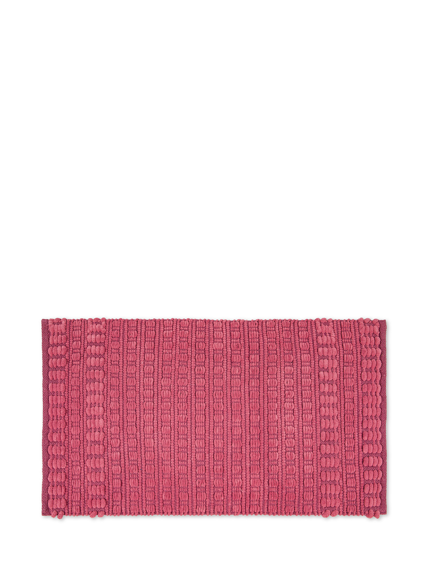 Tappeto bagno in cotone battuto e ciniglia, Rosa chiaro, large image number 0
