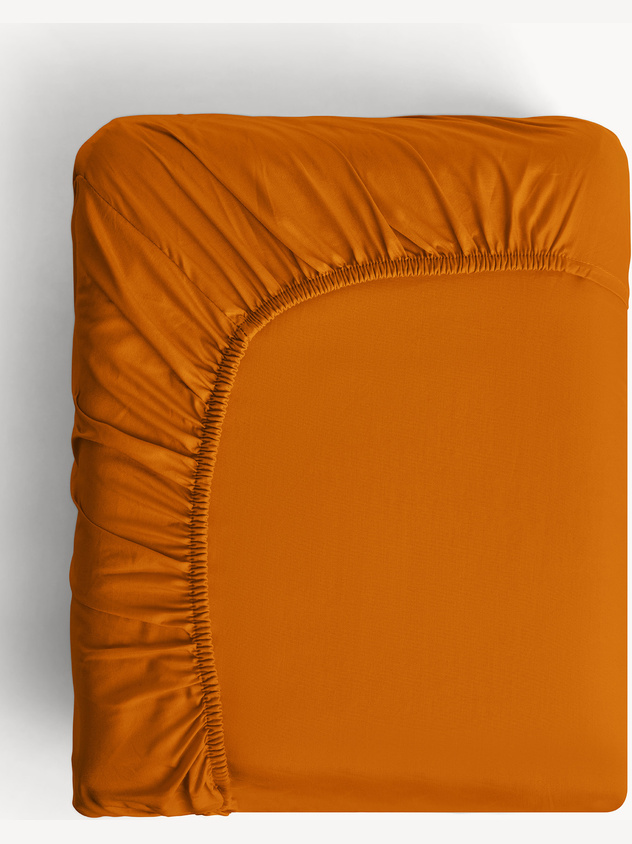 Solid-colored pure cotton fitted sheet