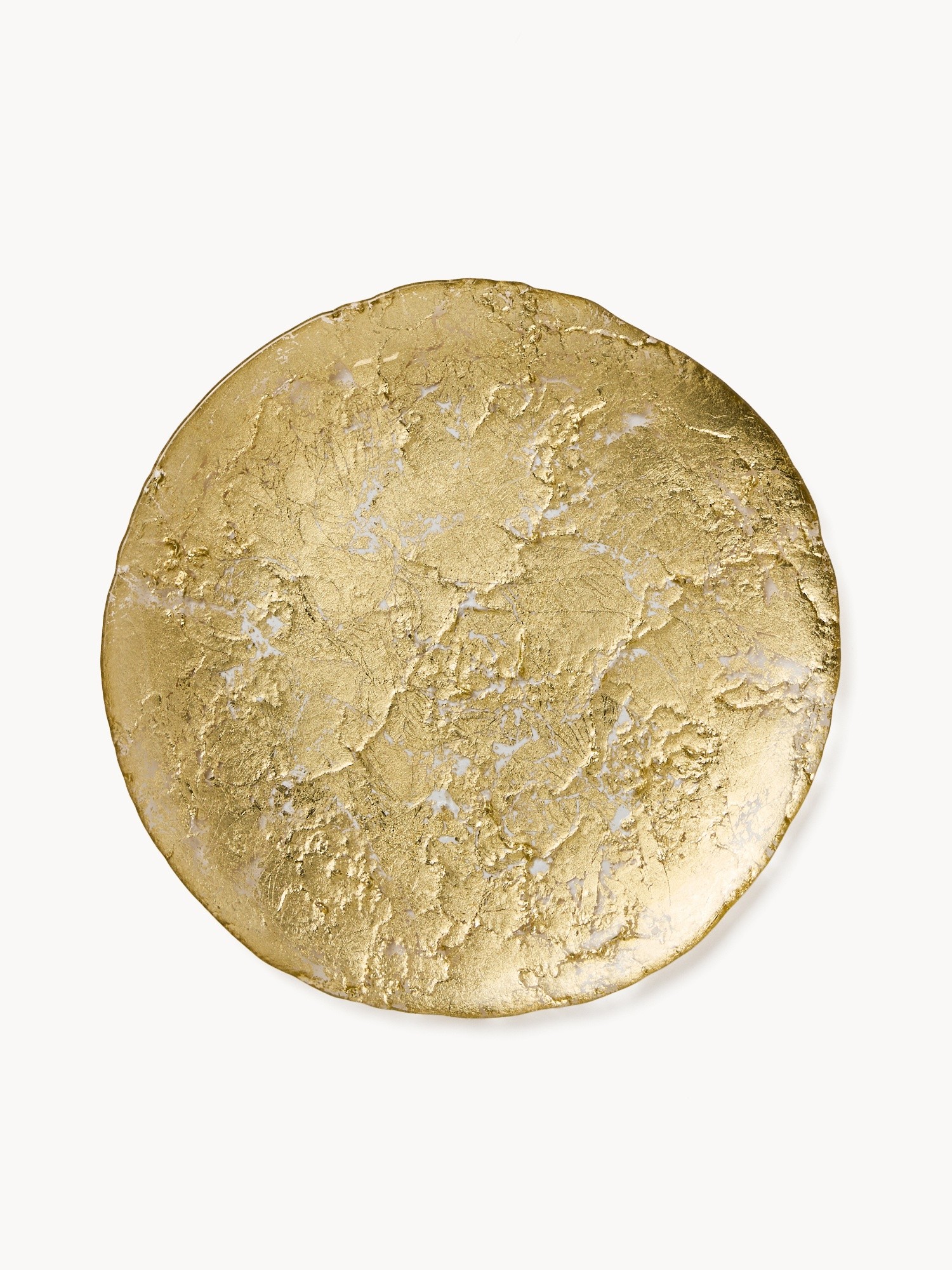 Glass fruit plate with a textured finish, Gold, large image number 0