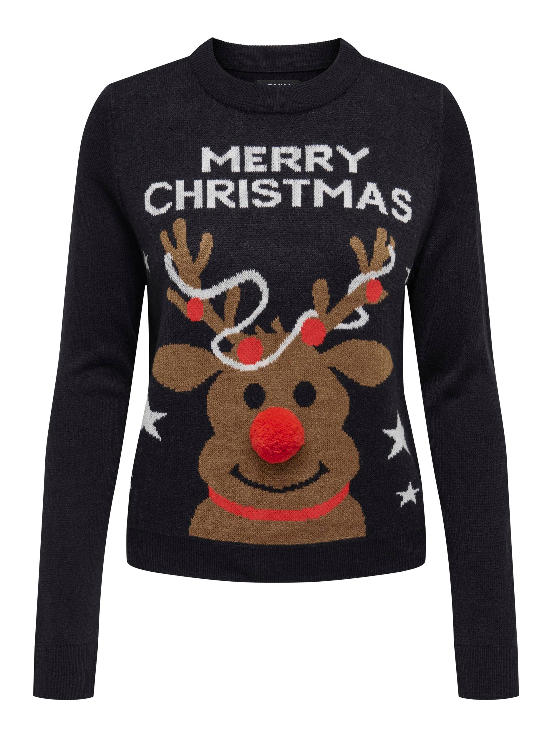 Only - Sweater with Christmas print, Dark Blue, large image number 0