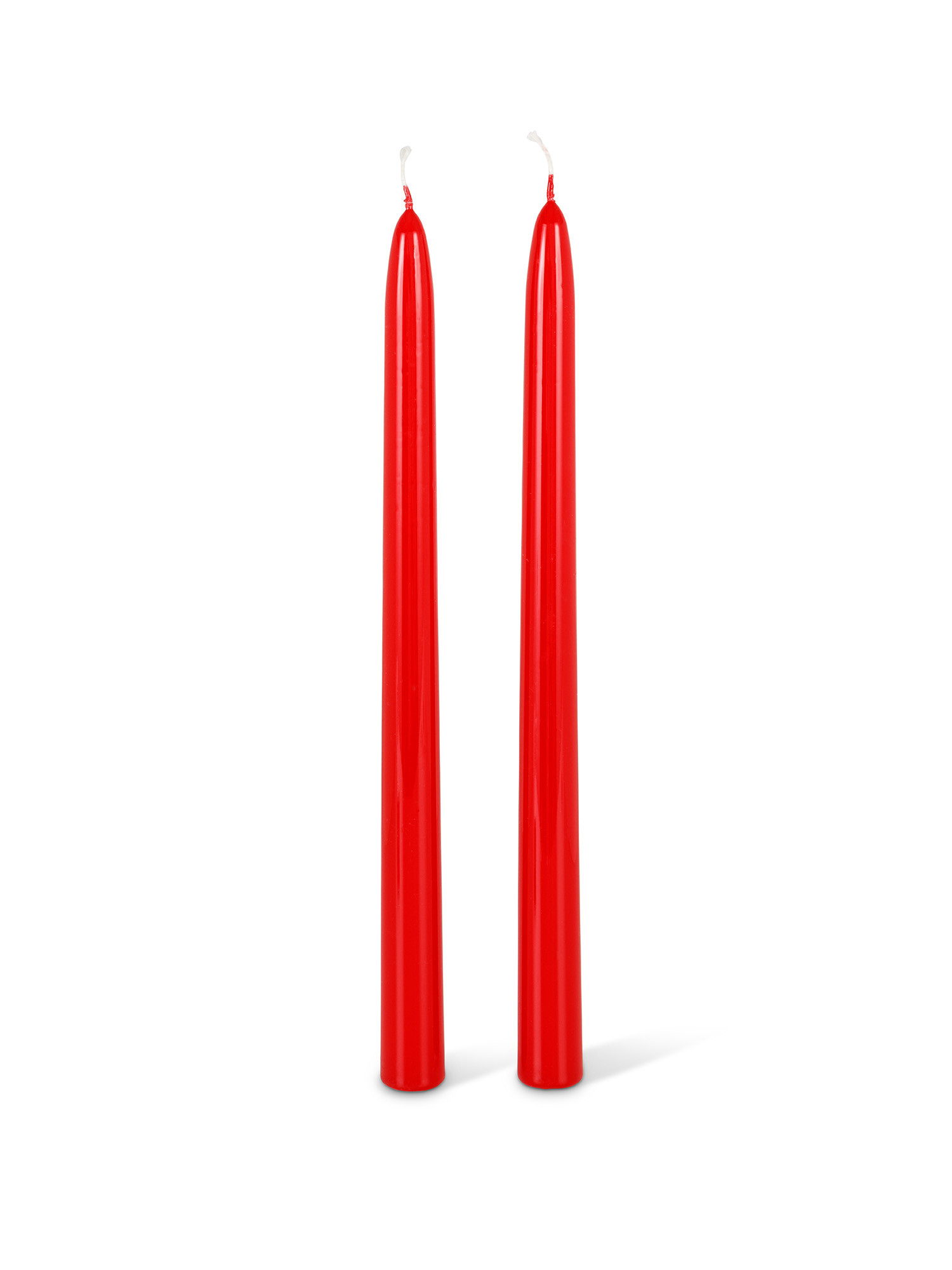 Set of 2 lacquered wax candles made in Italy, Red, large image number 0