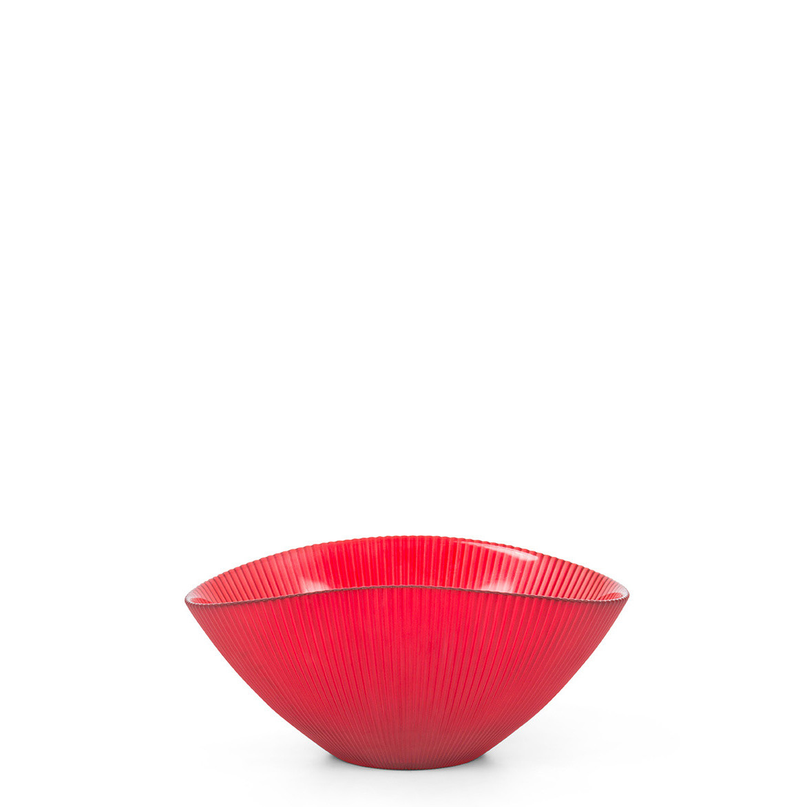 Glass bowl with ribbed effect, Petroleum , large image number 0