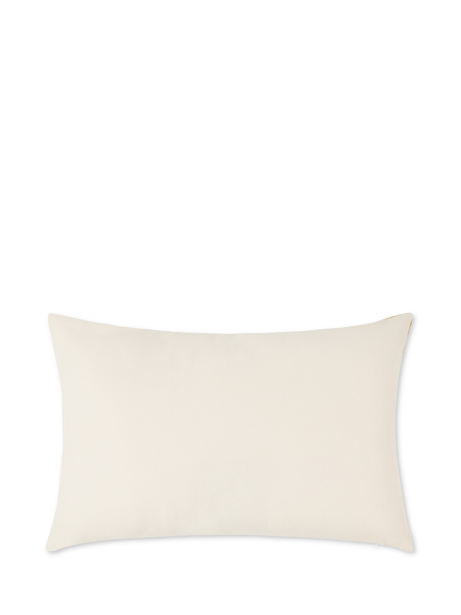 Printed fabric cushion with flowers motif 35X55cm, Light Beige, large image number 1