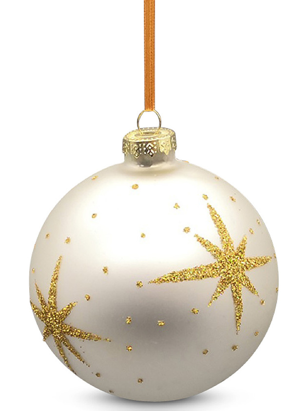 Sfera con stelle in vetro decorata a mano