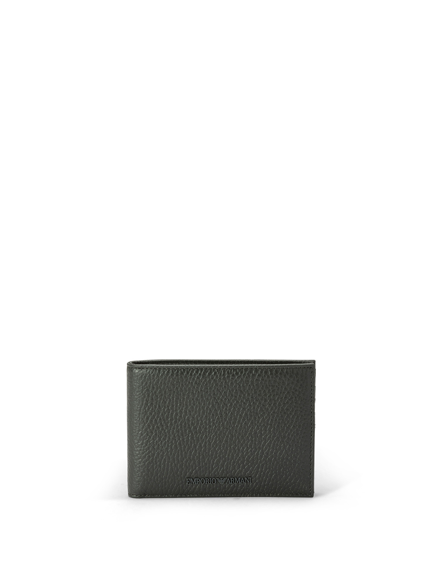 Emporio Armani - Wallet in tumbled leather, Dark Grey, large image number 0