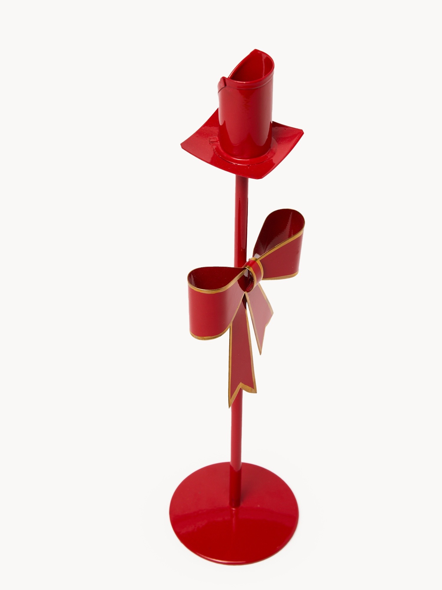 Handmade iron candle holder, Red, large image number 1