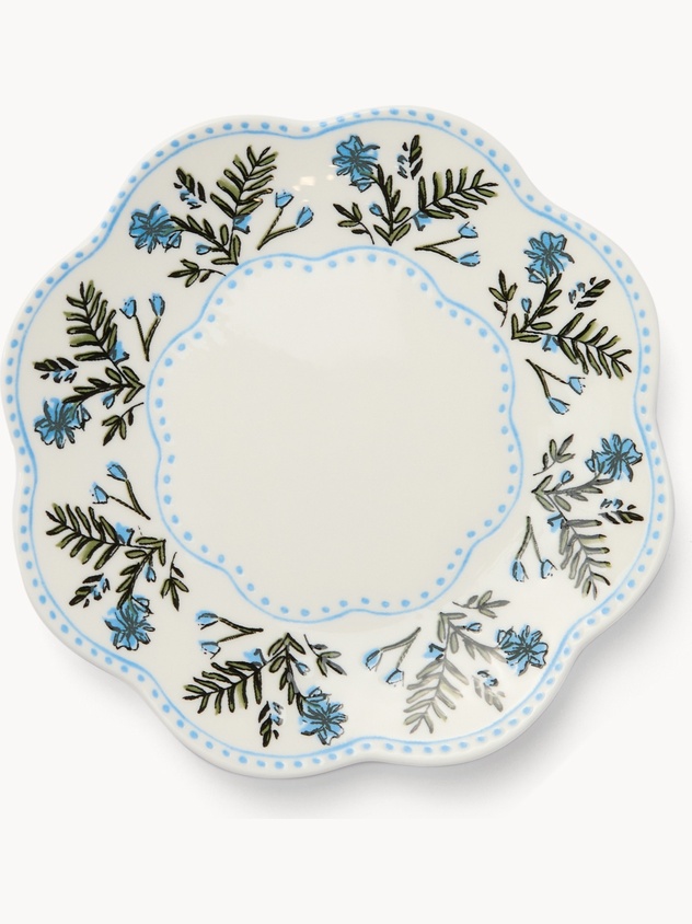 Piatto pane in porcellana motivo fiorellini