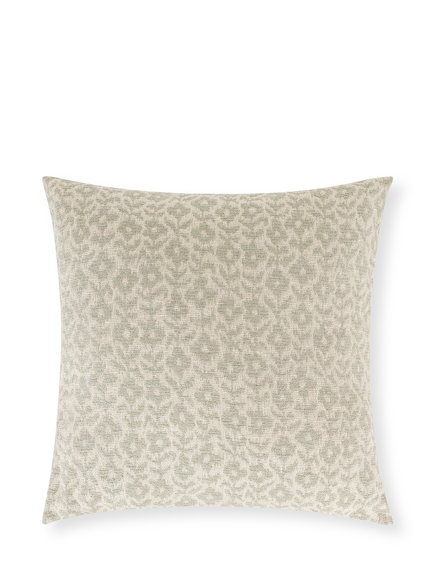 Cuscino misto lino e cotone motivo fiori 50x50cm, Beige, large image number 0