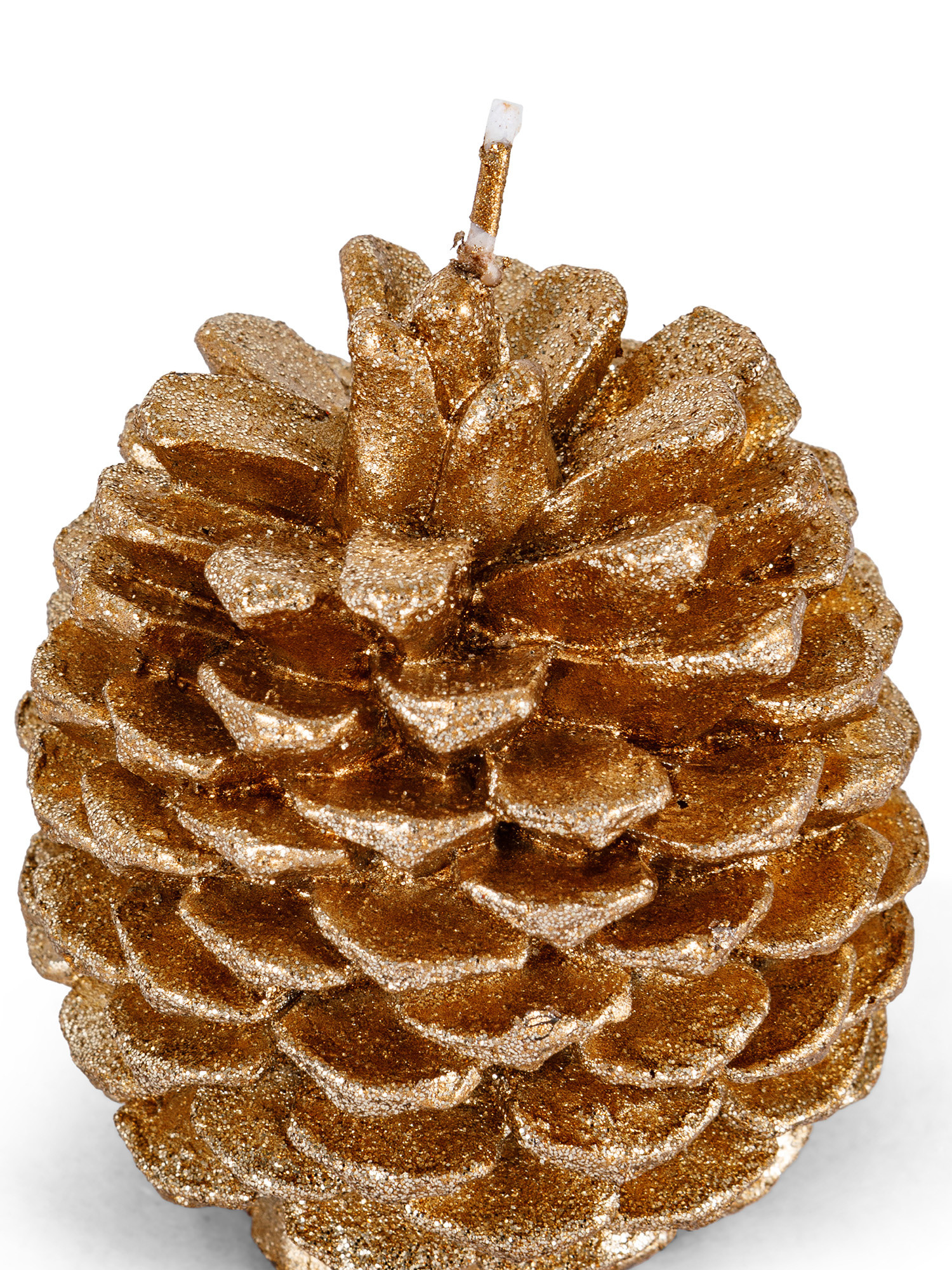 Pine cone candle, Gold, large image number 1