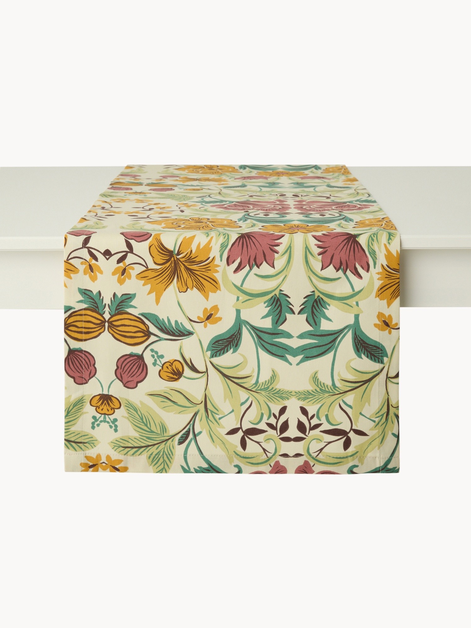 Runner in panama di cotone con stampa floreale stile western - Prezzo di lancio, Multicolor, large image number 1