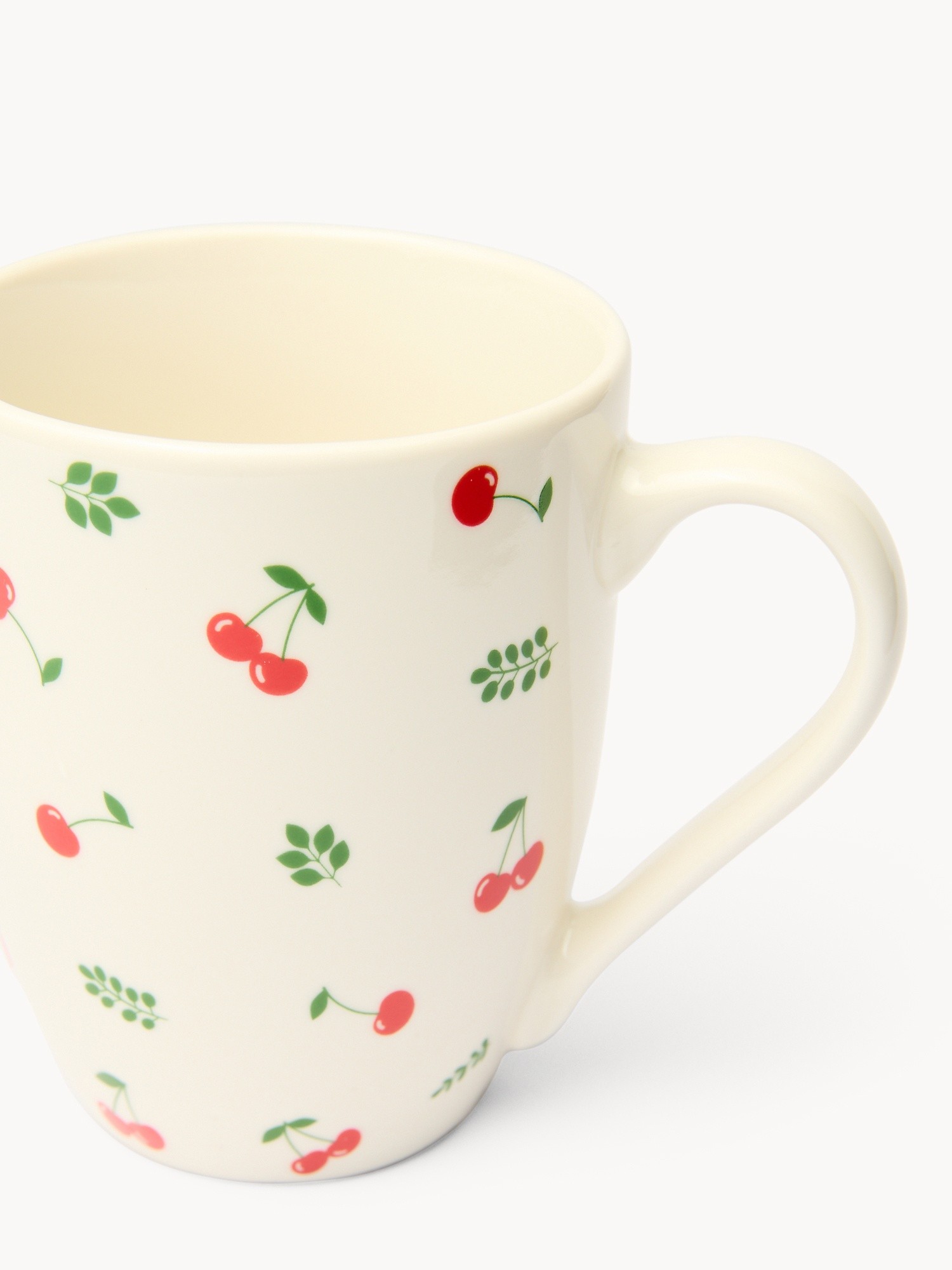 Mug in new bone china motivo ciliegie - Prezzo di lancio, Bianco, large image number 1