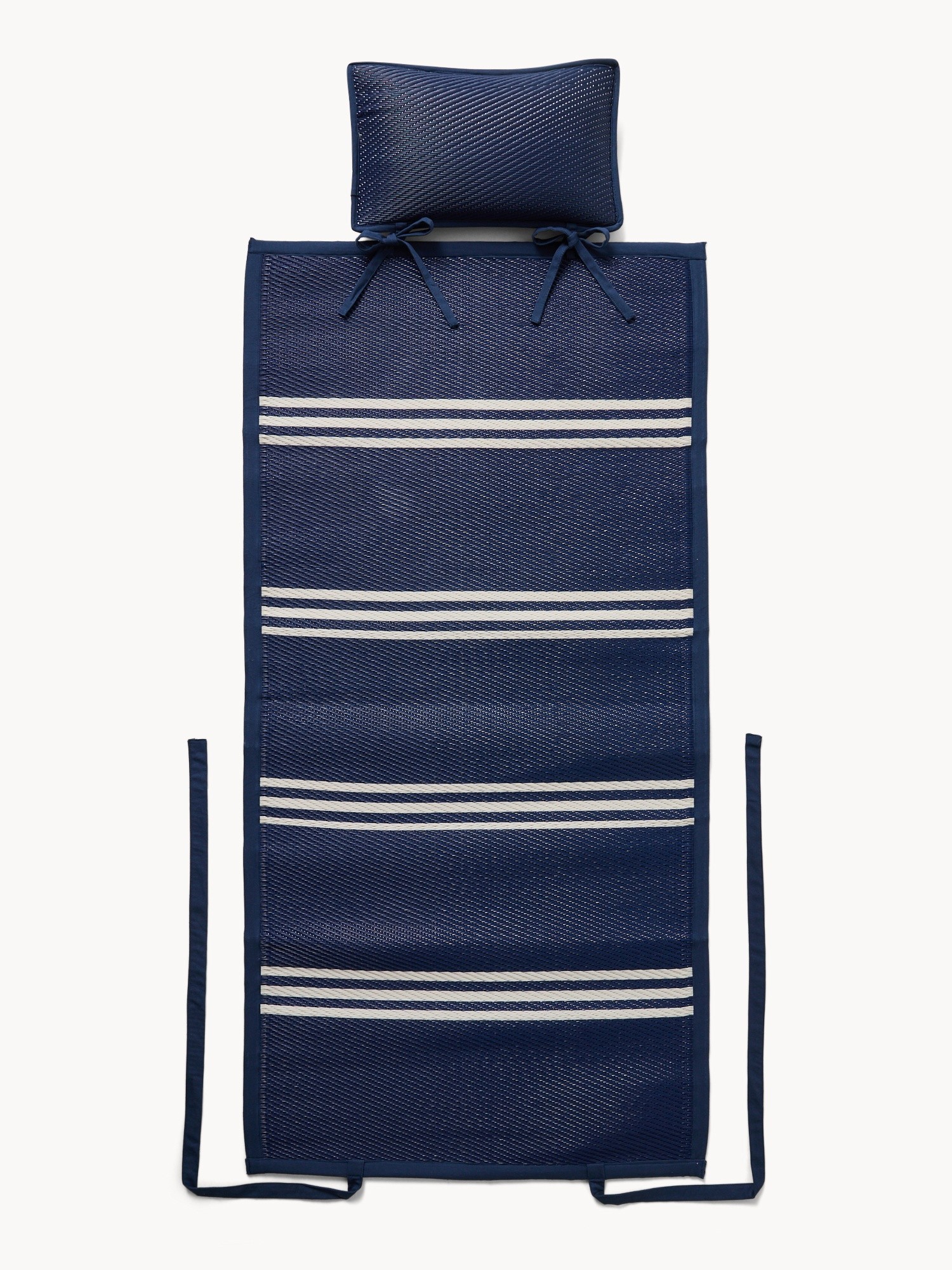 Telo mare idrorepellente con cuscino poggiatesta, Blu, large image number 0