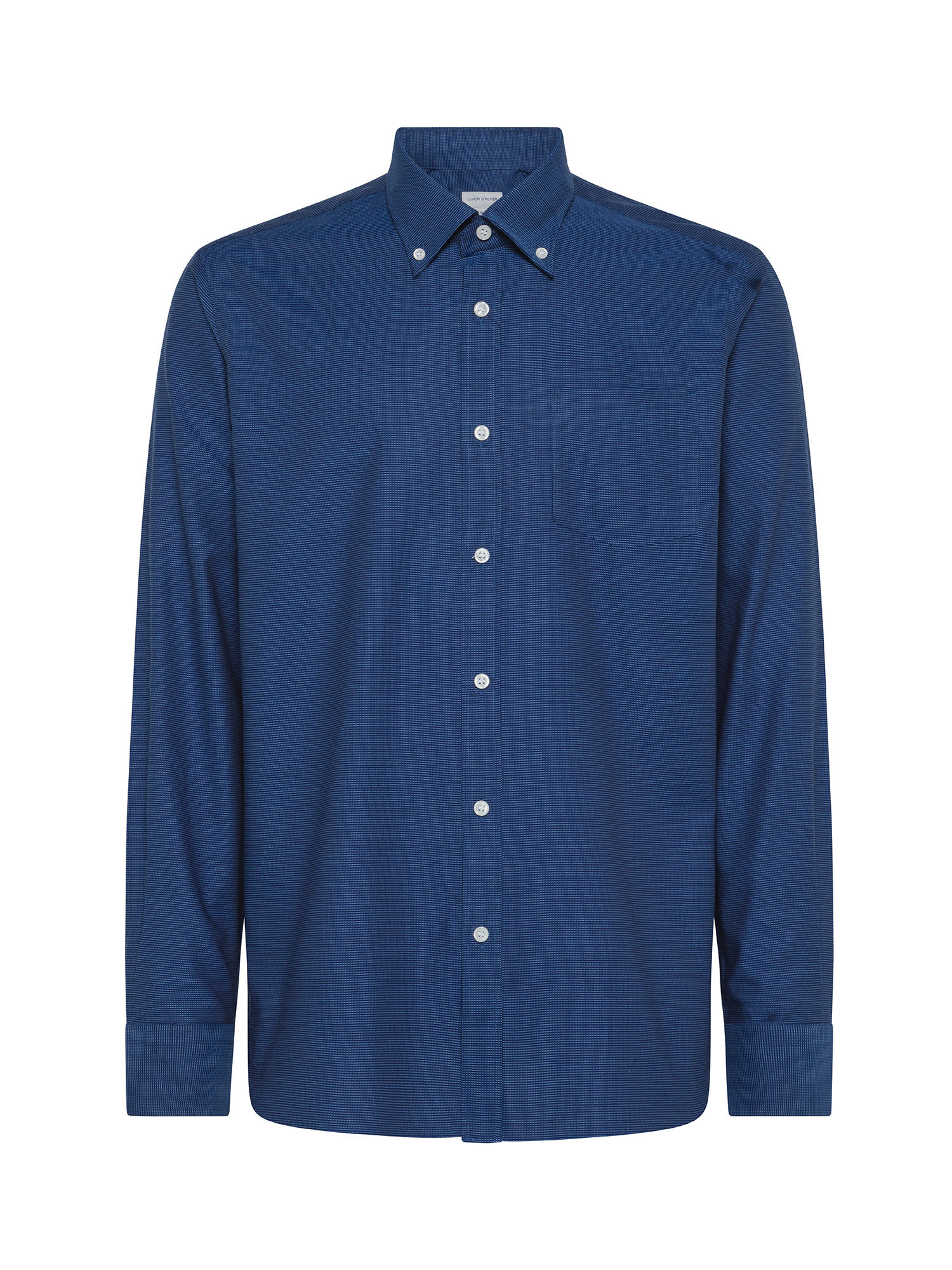 Luca D'Altieri - Camicia tailor fit in puro cotone, Blu, large image number 0